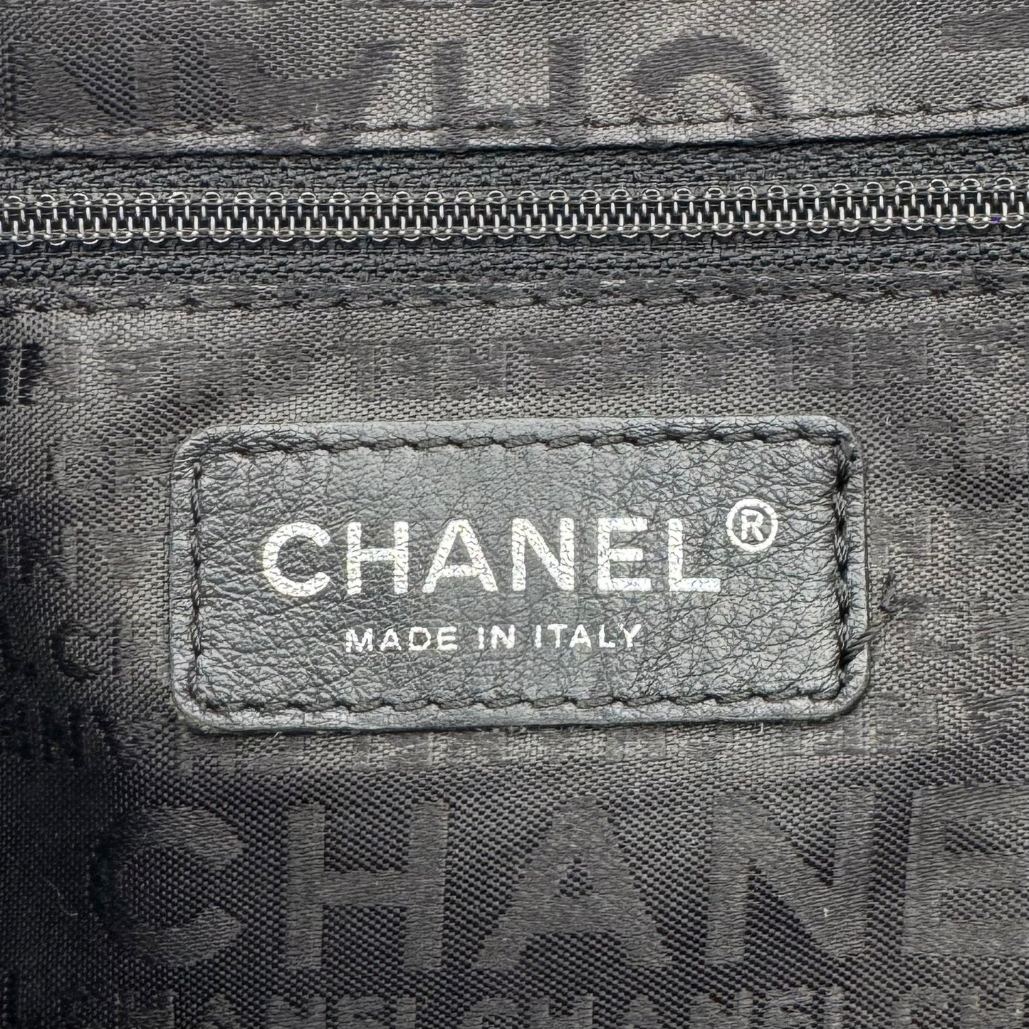 Chanel 2004-2005 LAX Black Lambskin Beige Crochet Bowler Bag