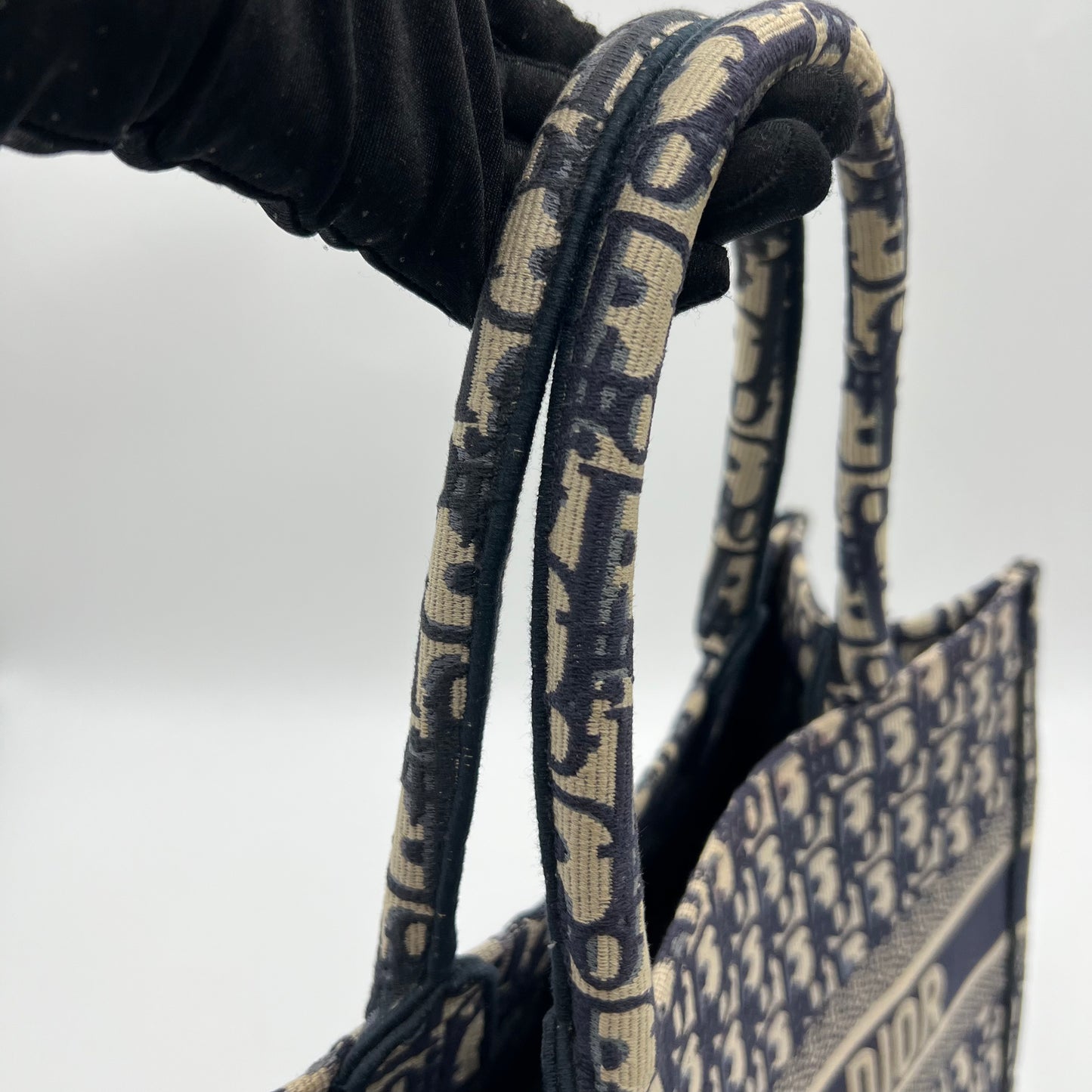 Christian Dior Blue Oblique Embroidered Medium Book Tote