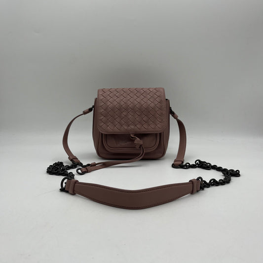 Bottega Veneta Mauve Pink Mini Flap Crossbody