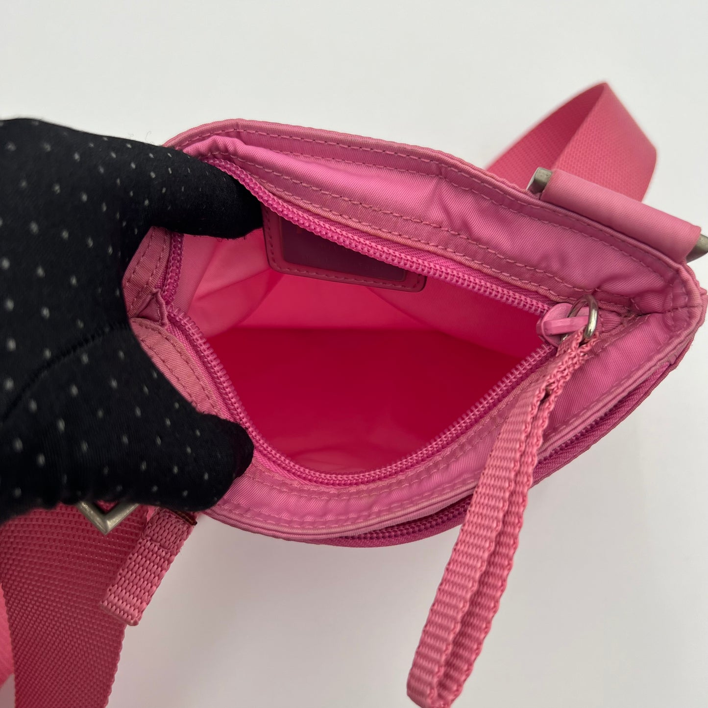 Prada Pink Nylon Small Messenger Crossbody