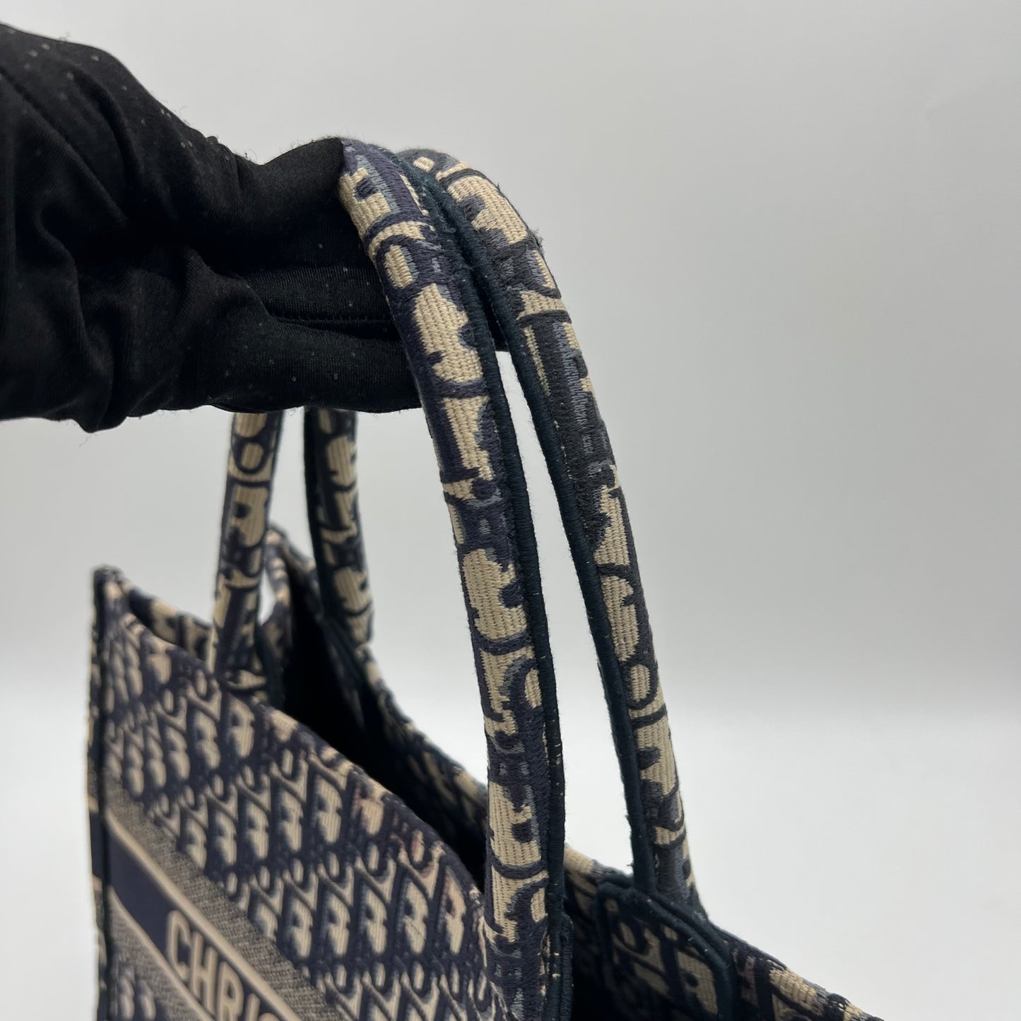Christian Dior Blue Oblique Embroidered Medium Book Tote