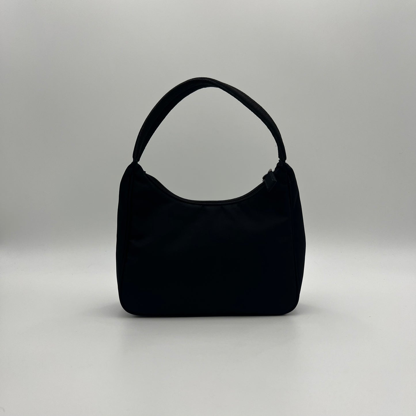 Prada Black Nylon Mini Hobo Baguette