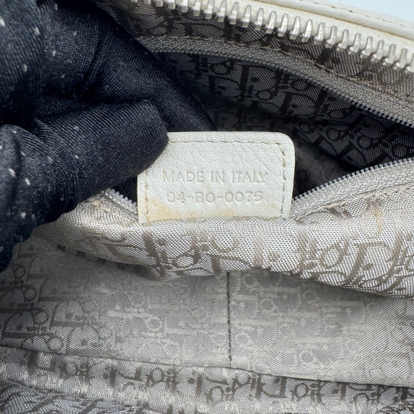 Christian Dior White Leather Cannage Small Satchel