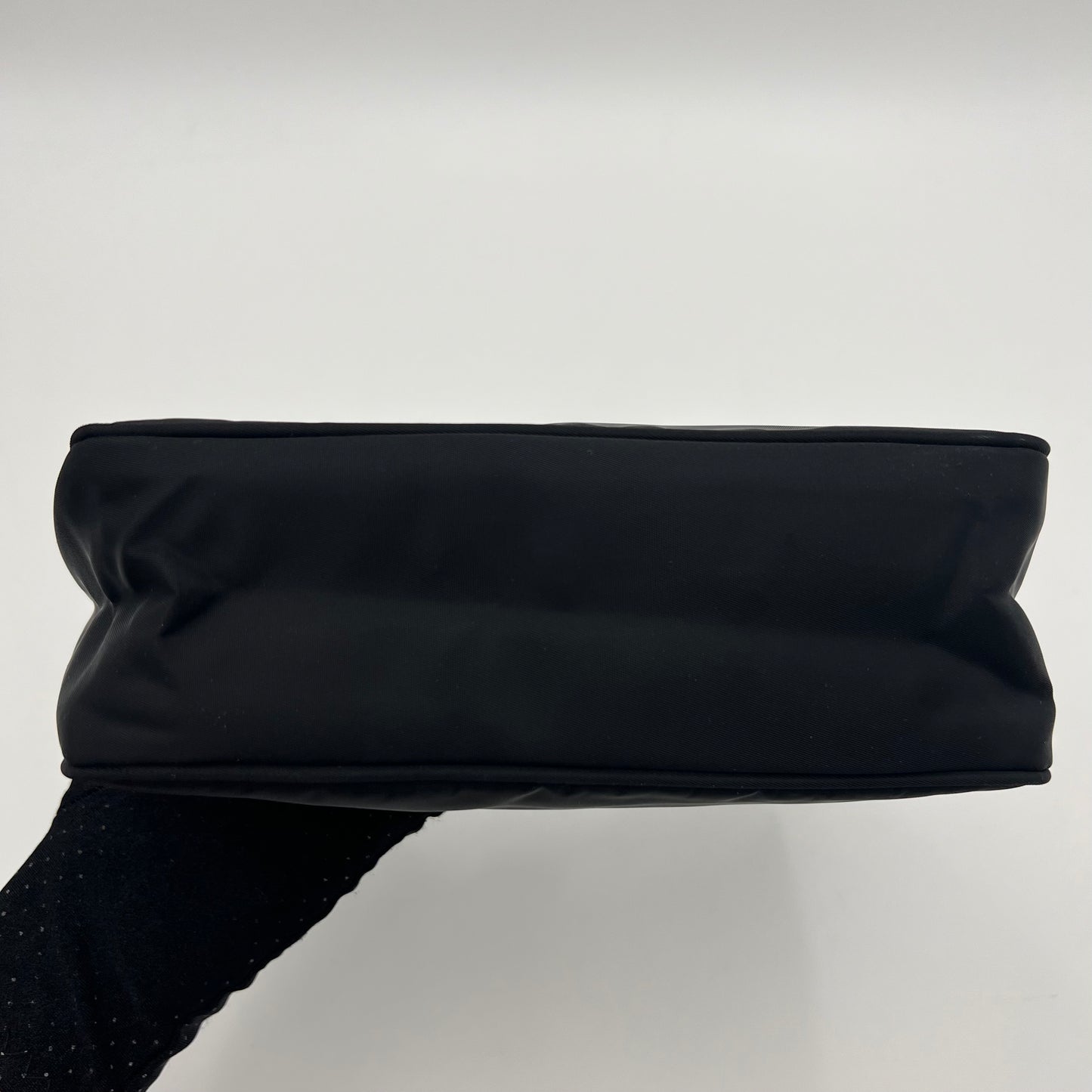 Prada Black Nylon Mini Hobo Baguette