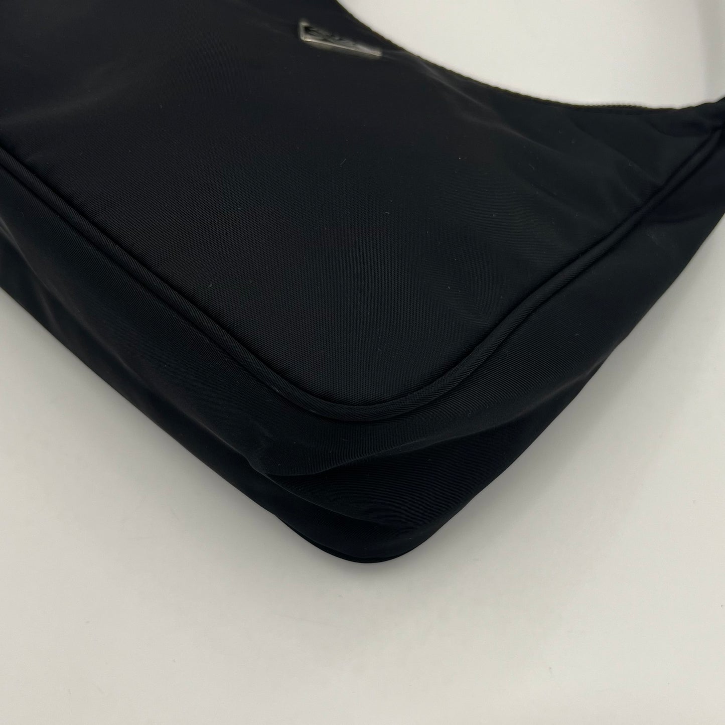 Prada Black Nylon Mini Hobo Baguette