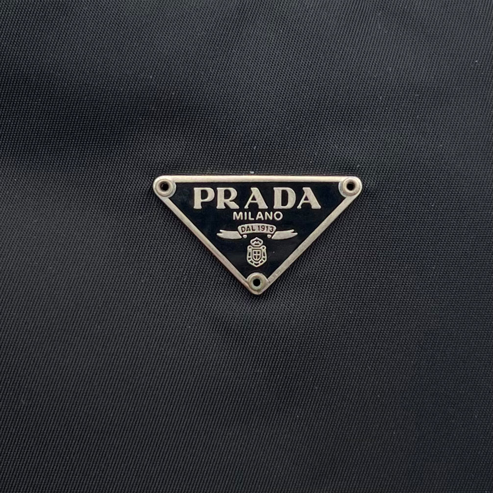 Prada Black Nylon Mini Hobo Baguette