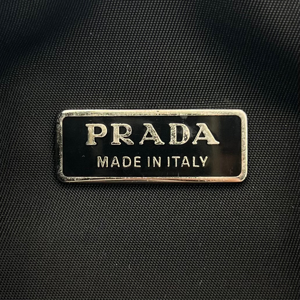 Prada Black Nylon Mini Hobo Baguette