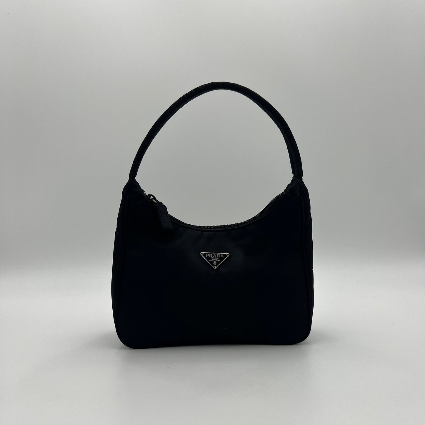 Prada Black Nylon Mini Hobo Bag