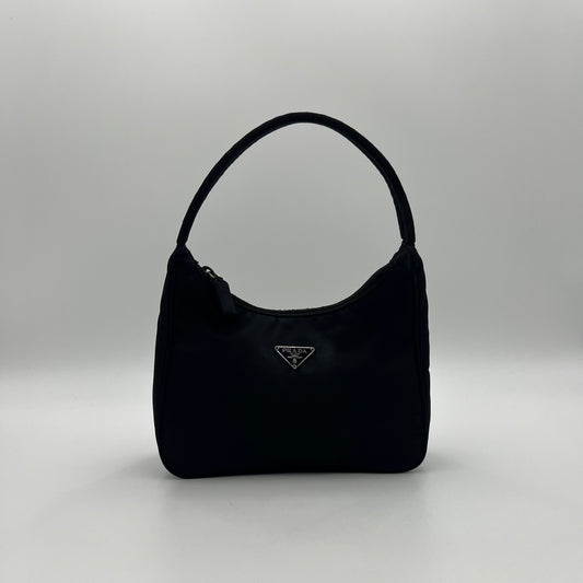 Prada Black Nylon Mini Hobo Bag