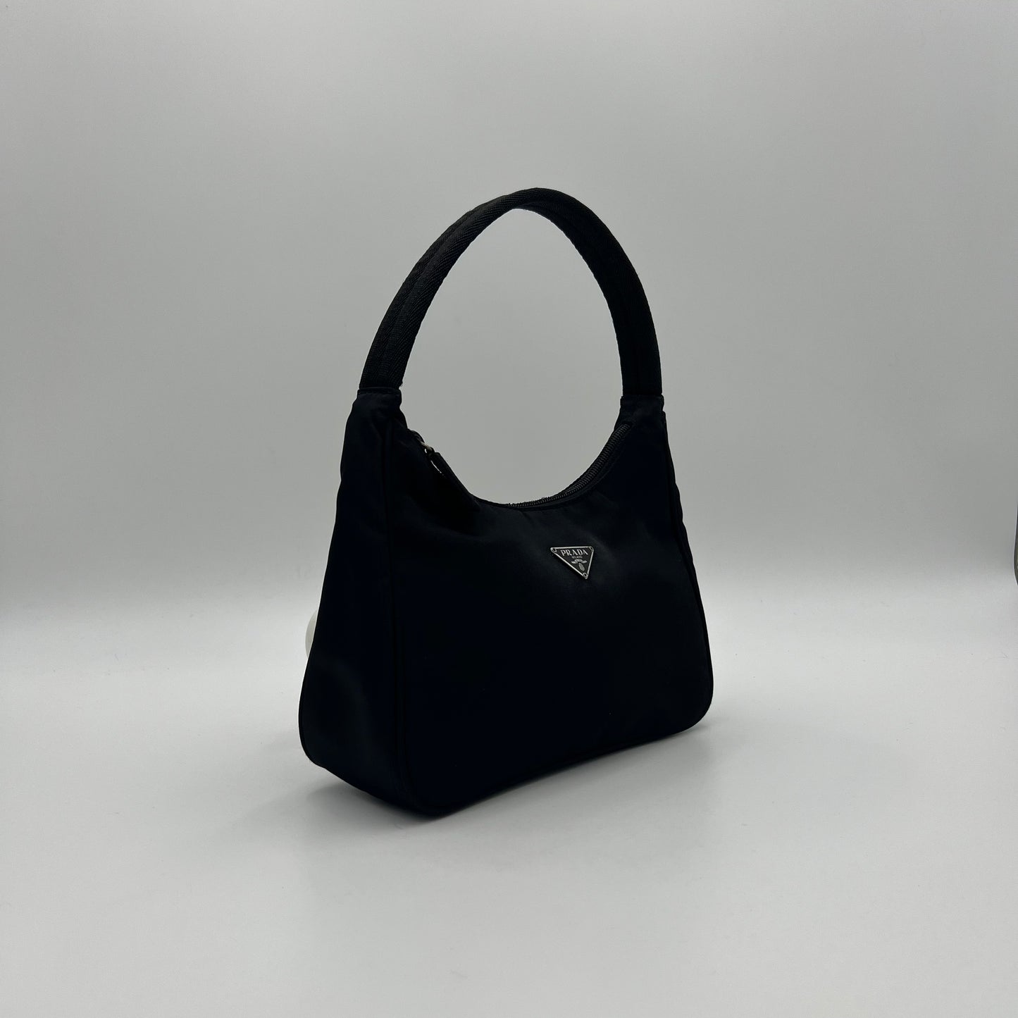 Prada Black Nylon Mini Hobo Bag