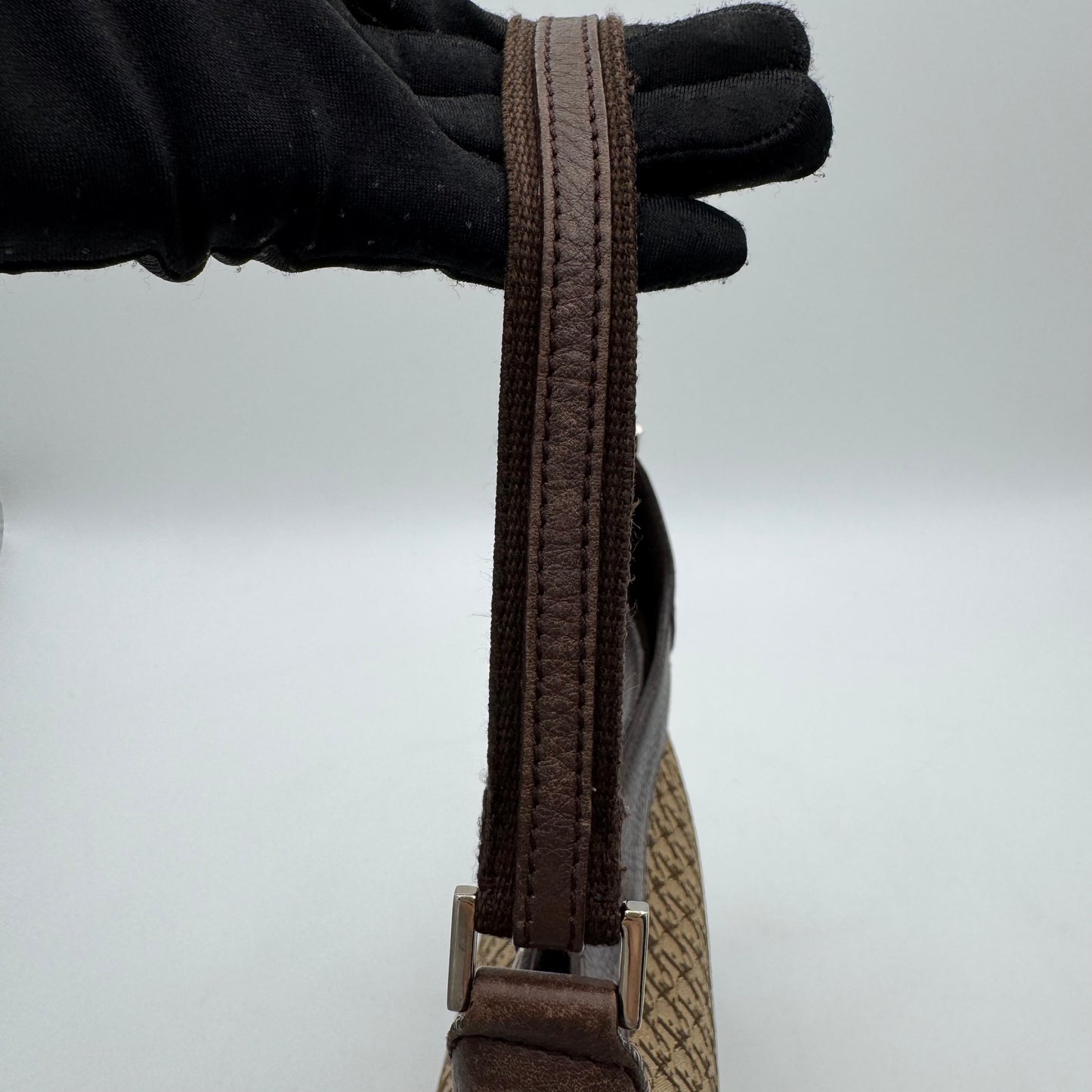 Christian Dior Brown Trotter Canvas and Leather Street Chic Hobo Shoulder Bag