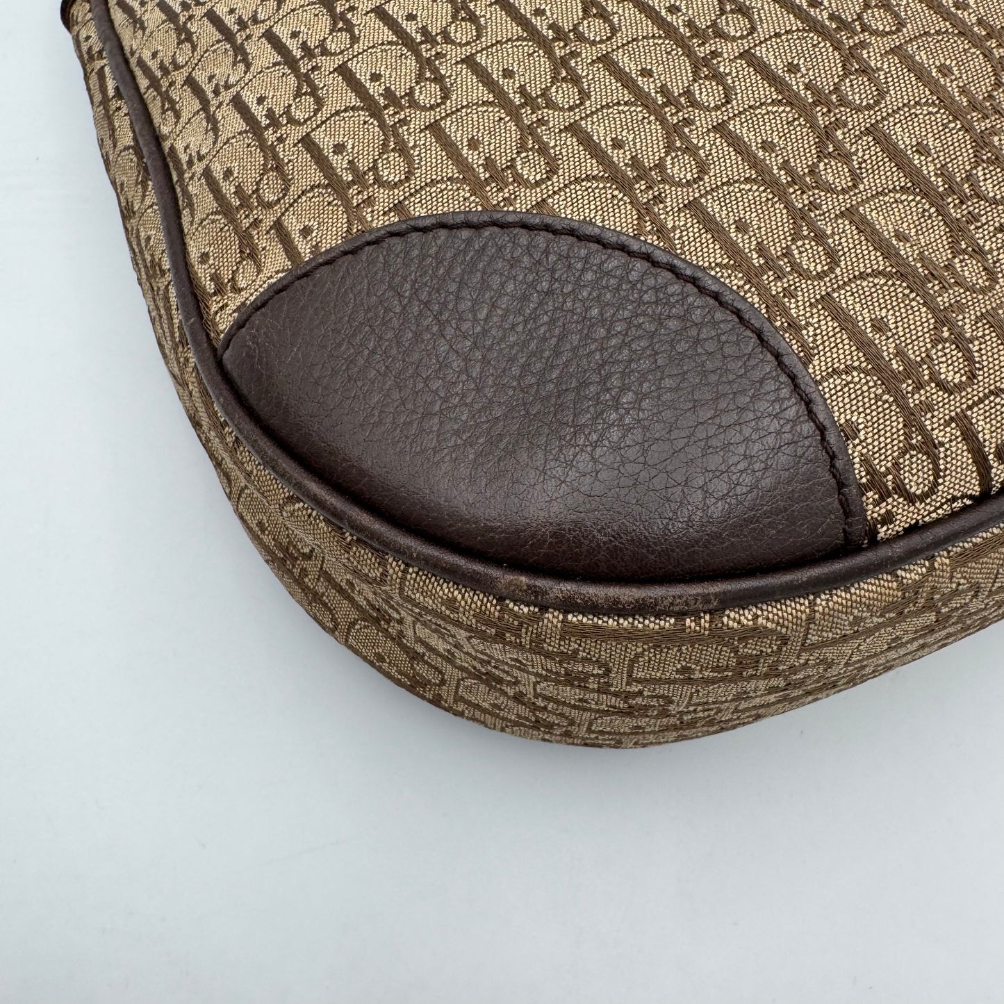 Christian Dior Brown Trotter Canvas and Leather Street Chic Hobo Shoulder Bag