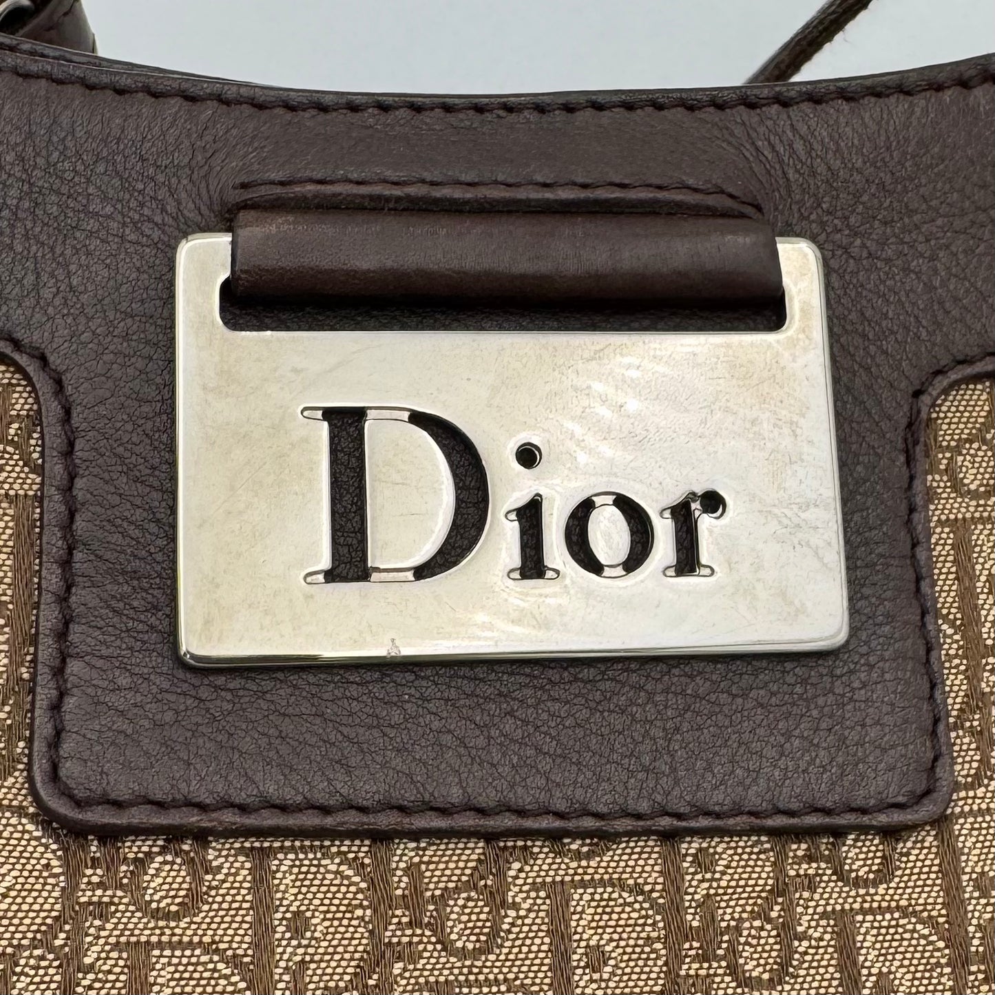 Christian Dior Brown Trotter Canvas and Leather Street Chic Hobo Shoulder Bag