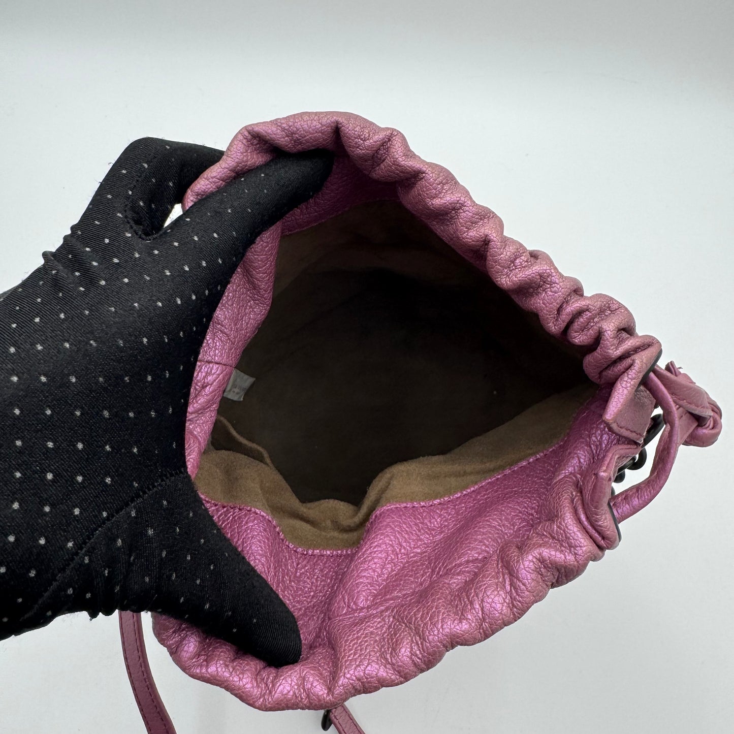 Bottega Veneta Metallic Purple Leather Intrecciato Bucket Bag