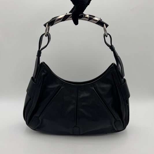 YSL Black Leather Rive Gauche Mombasa SHW