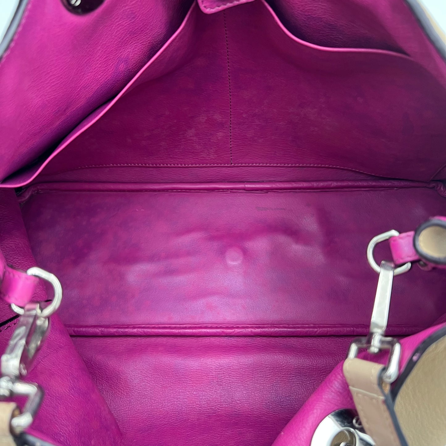 Christian Dior Beige Leather Diorissimo Tote with Long Strap SHW