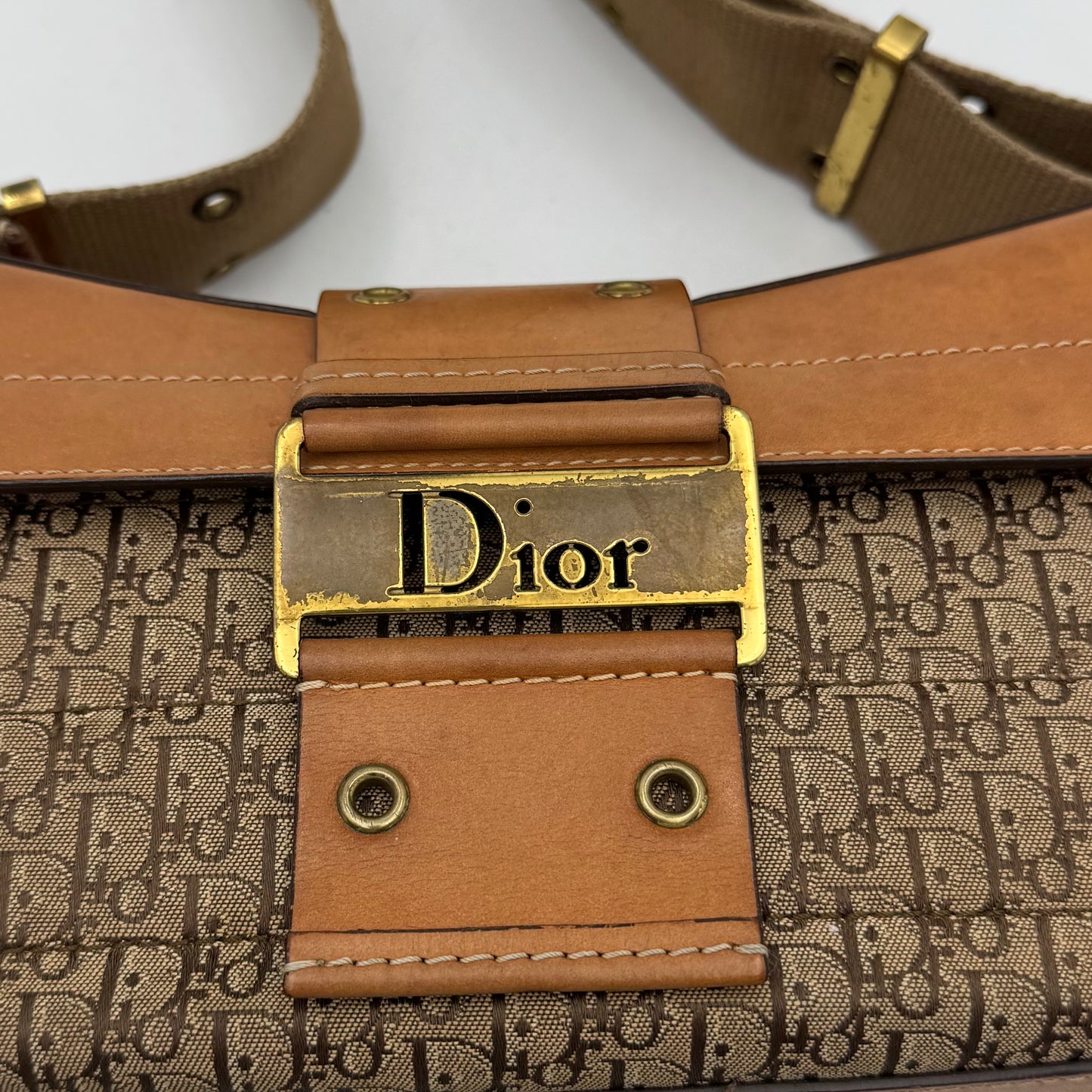 Christian Dior Brown Trotter Canvas and Leather Street Chic Columbus