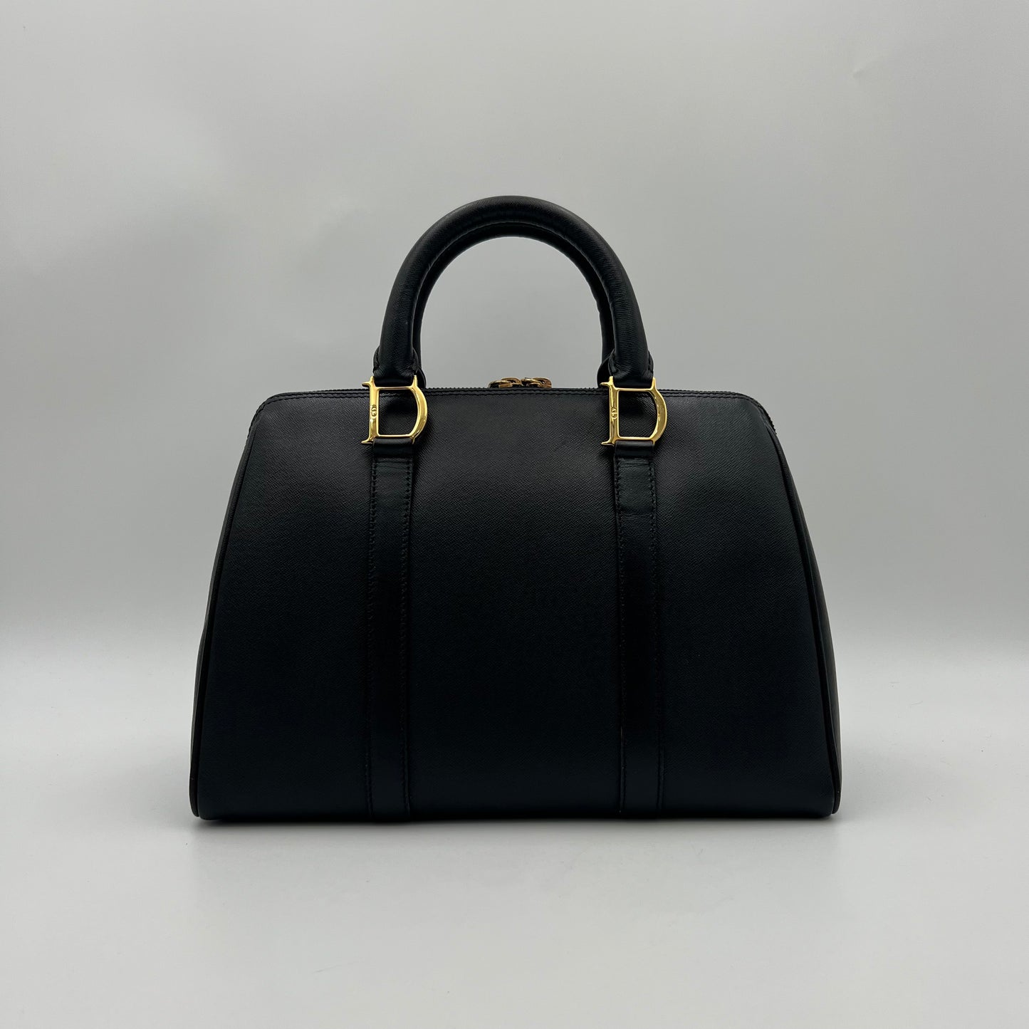 Christian Dior Black Leather Boston Bag GHW