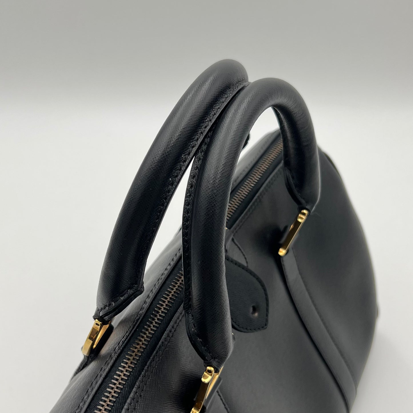 Christian Dior Black Leather Boston Bag GHW