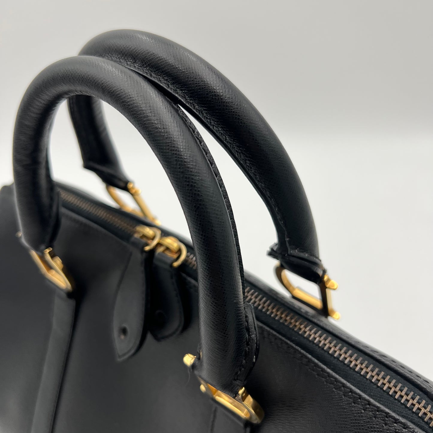 Christian Dior Black Leather Boston Bag GHW