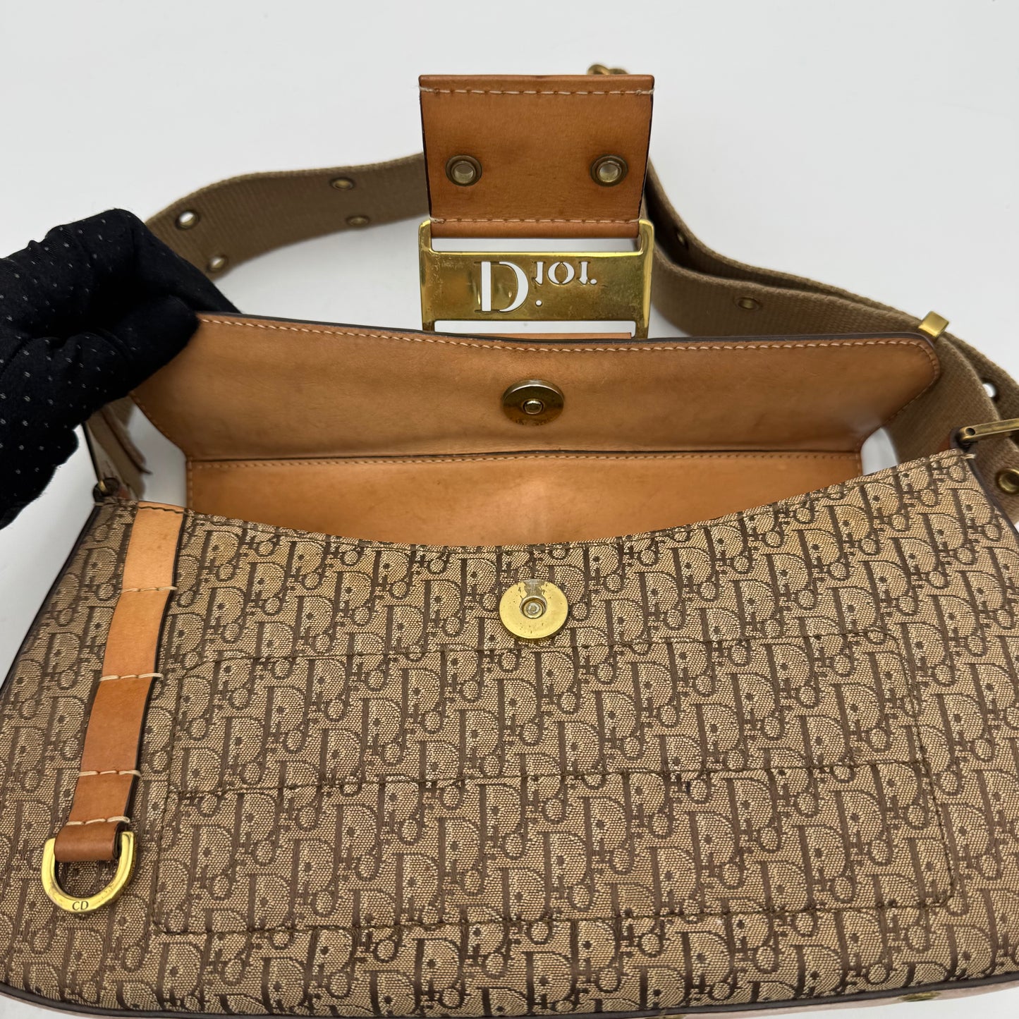 Christian Dior Brown Trotter Canvas and Leather Street Chic Columbus