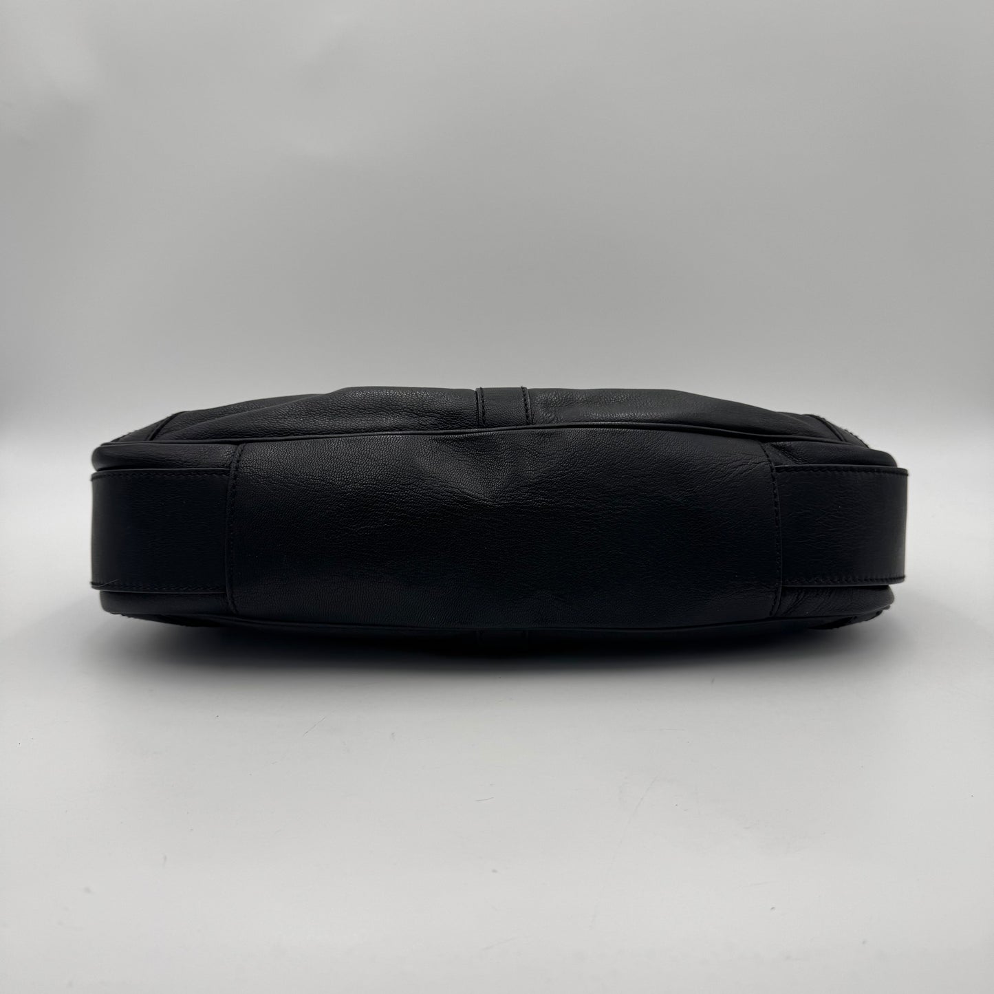 YSL Black Leather Rive Gauche Mombasa SHW