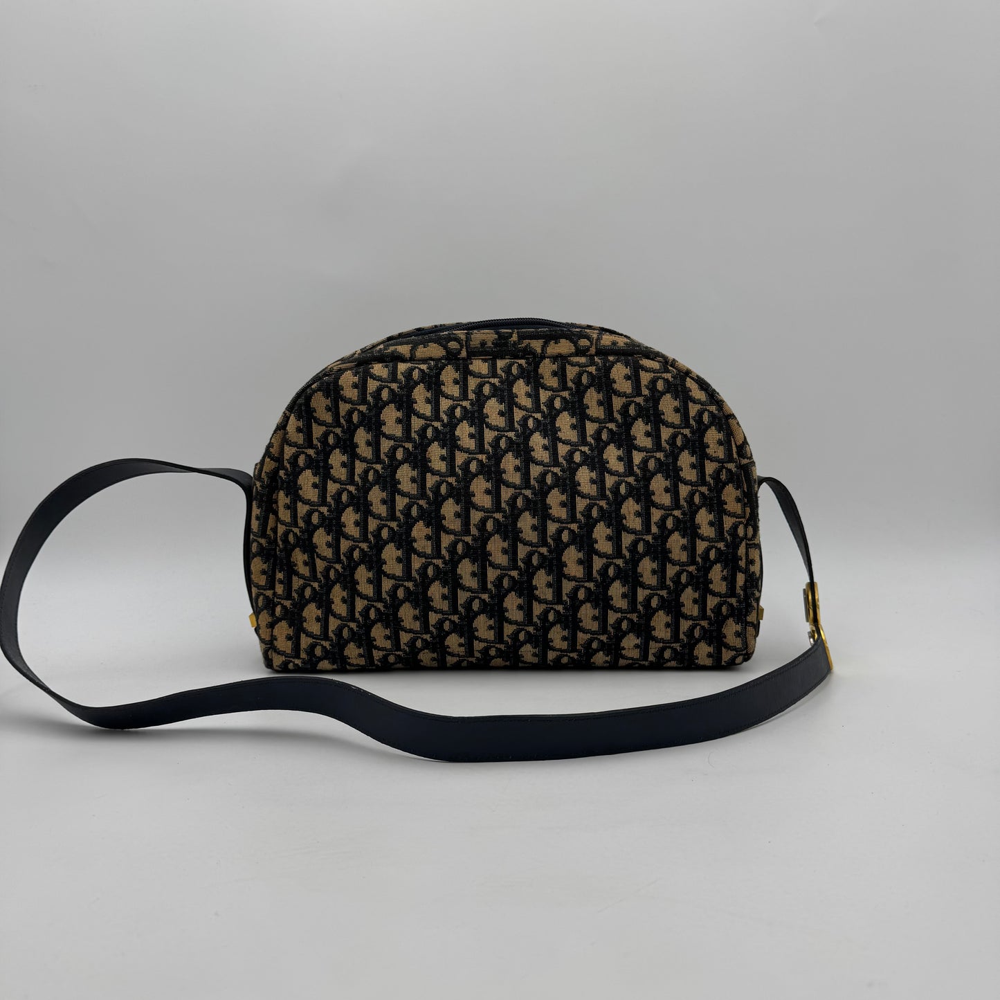Christian Dior Vintage Navy Blue Trotter CD Side Strap Logo Shoulder Bag