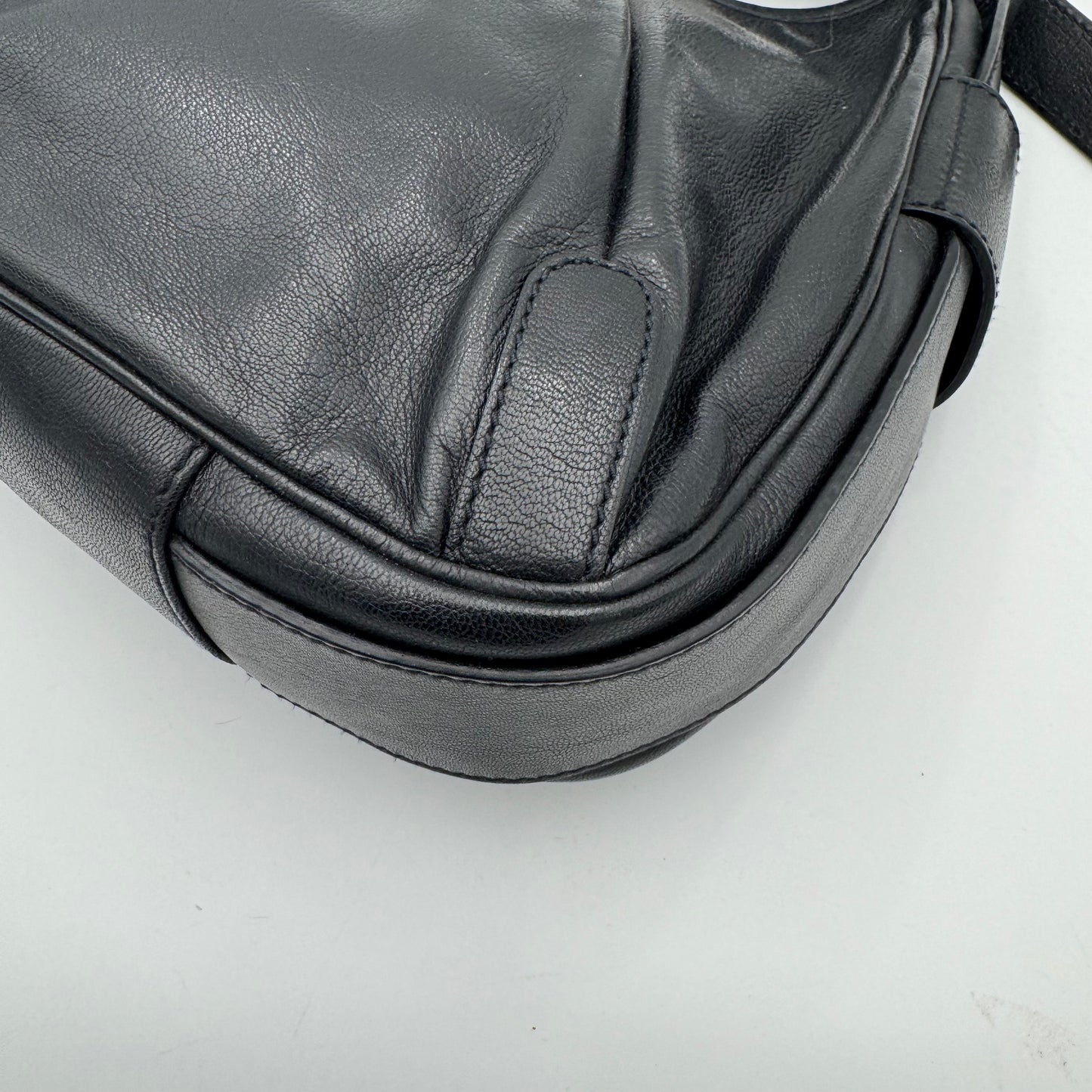YSL Black Leather Rive Gauche Mombasa SHW