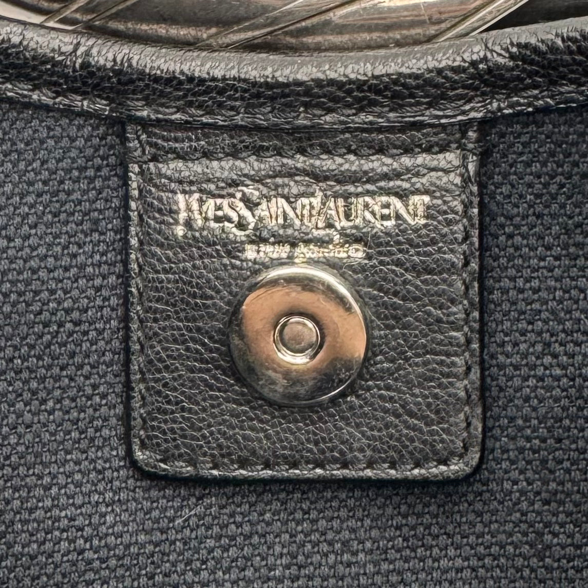 YSL Black Leather Rive Gauche Mombasa SHW