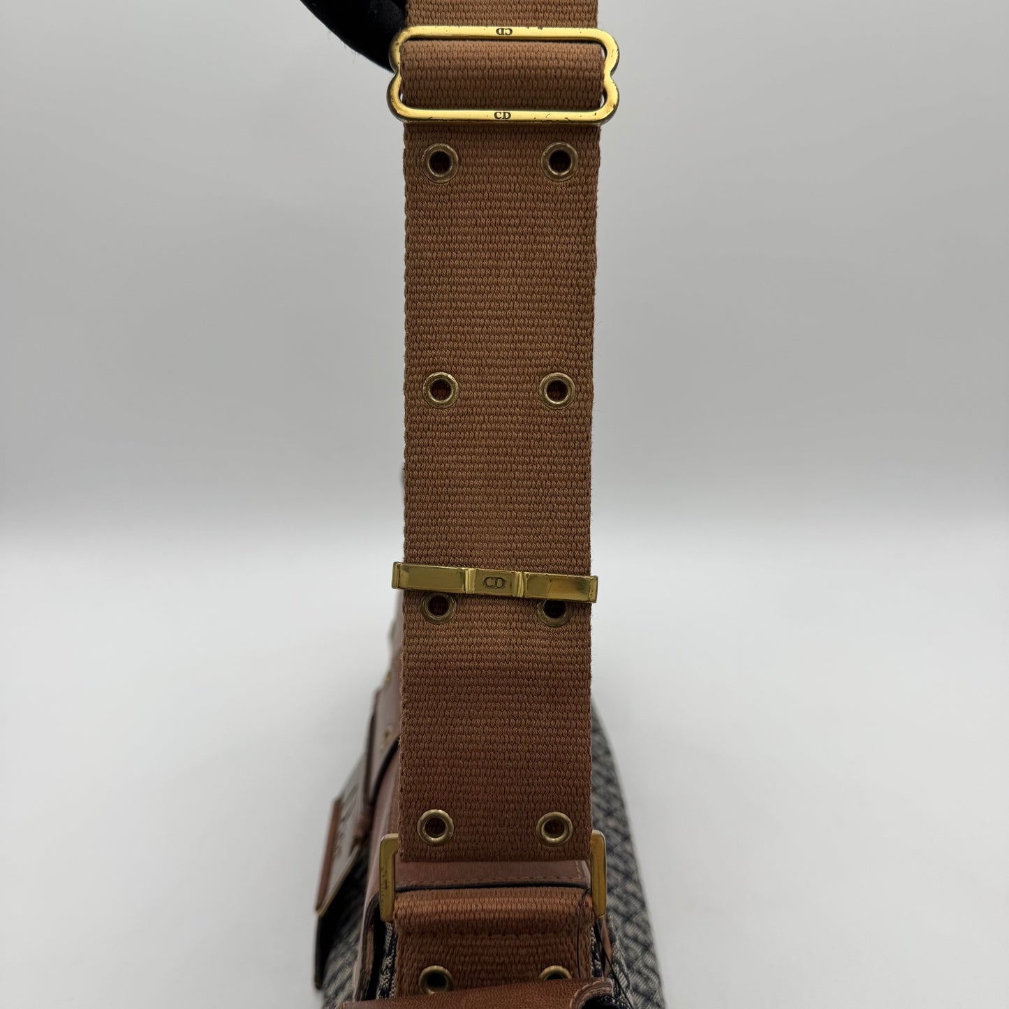 Christian Dior Blue Trotter Canvas Brown Leather Street Chic Columbus with Utility Pouches