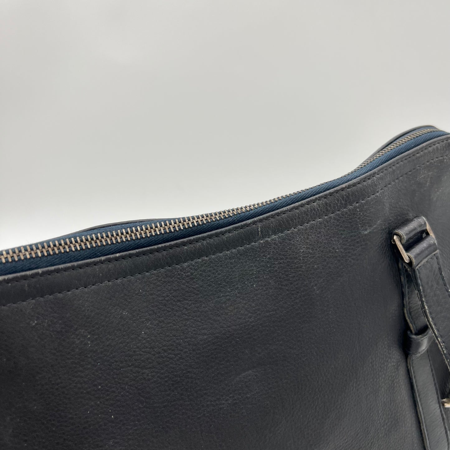 Christian Dior Dark Blue Leather Spellout D Charm Shoulder Bag