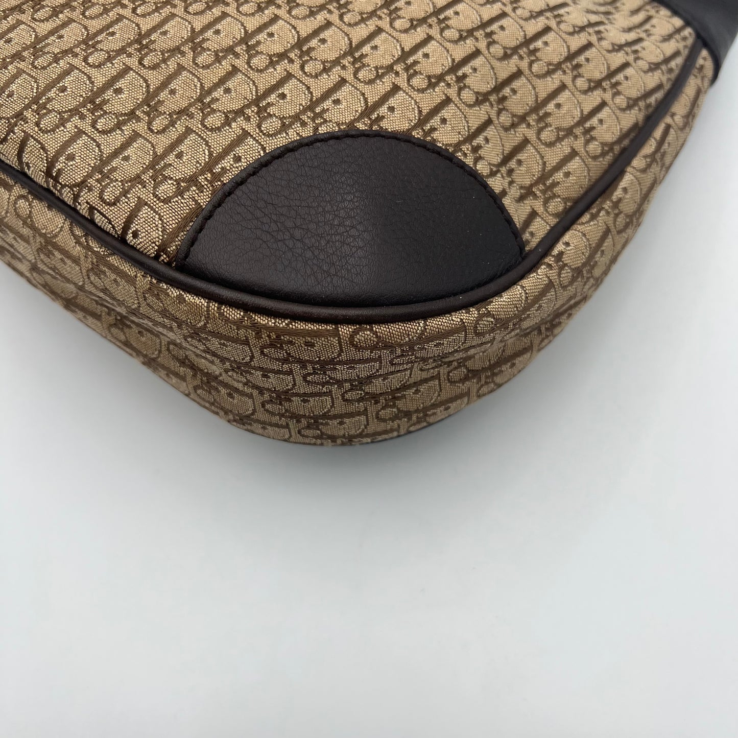 Christian Dior Brown Trotter Canvas and Leather Street Chic Hobo Shoulder Bag