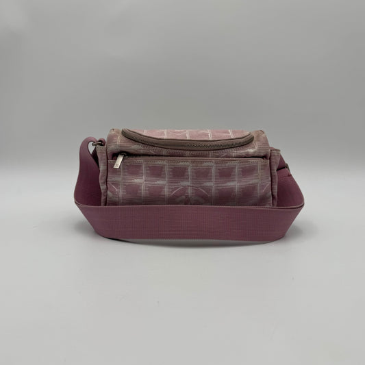 Chanel Pink Travel Line Nylon Vanity Shoulder Sling Bag