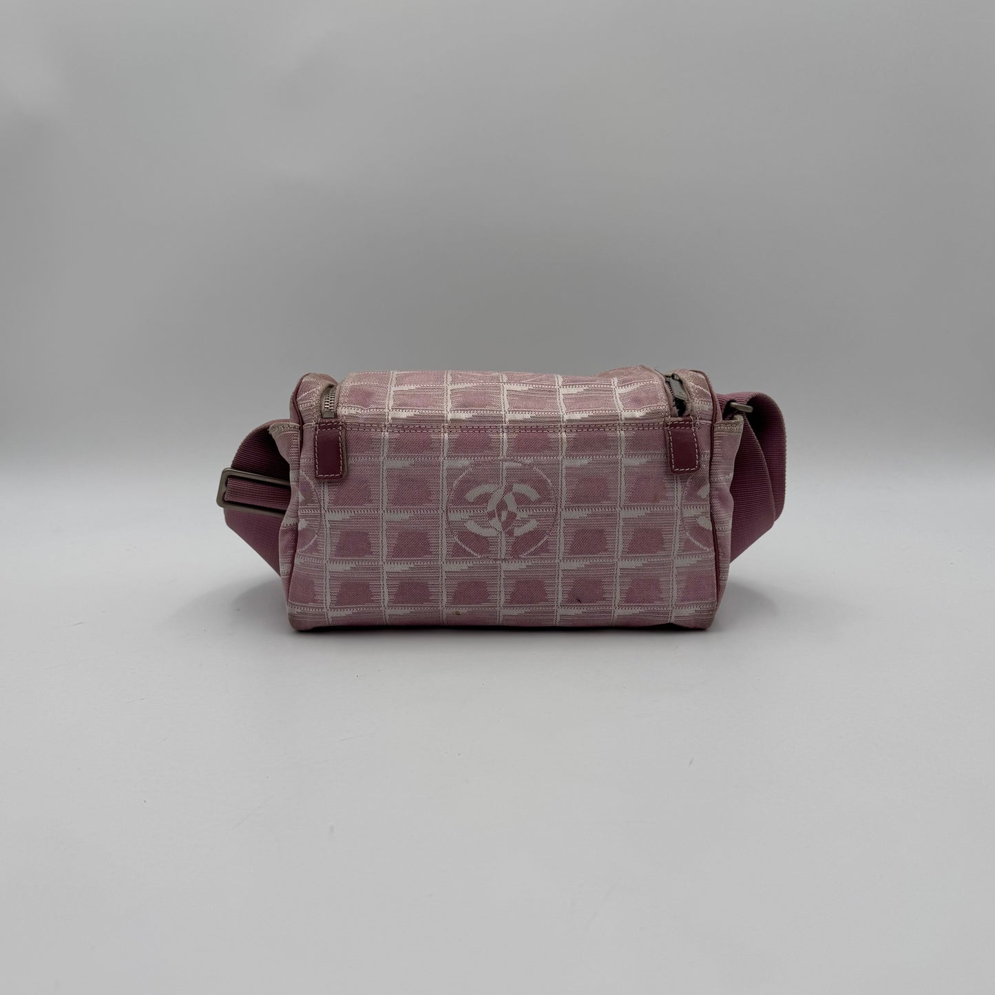 Chanel Pink Travel Line Nylon Vanity Shoulder Sling Bag