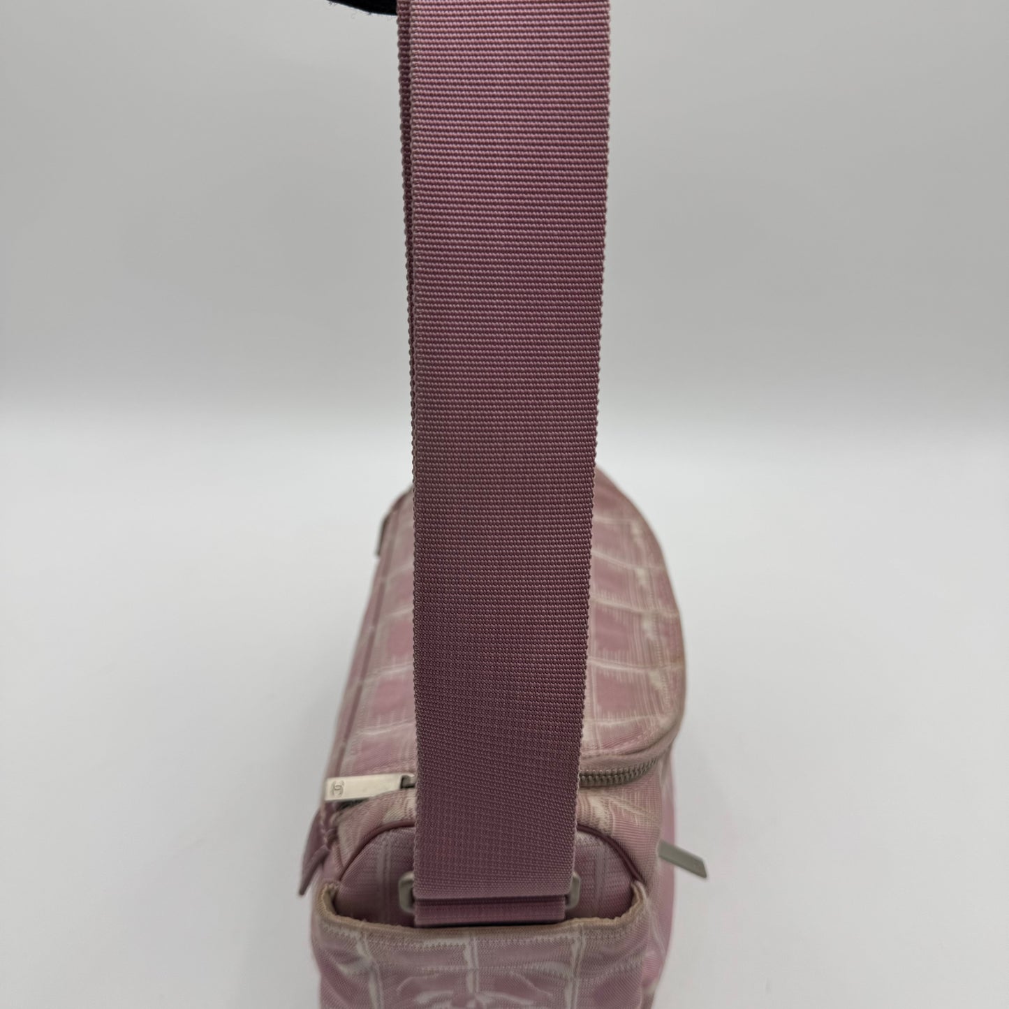 Chanel Pink Travel Line Nylon Vanity Shoulder Sling Bag