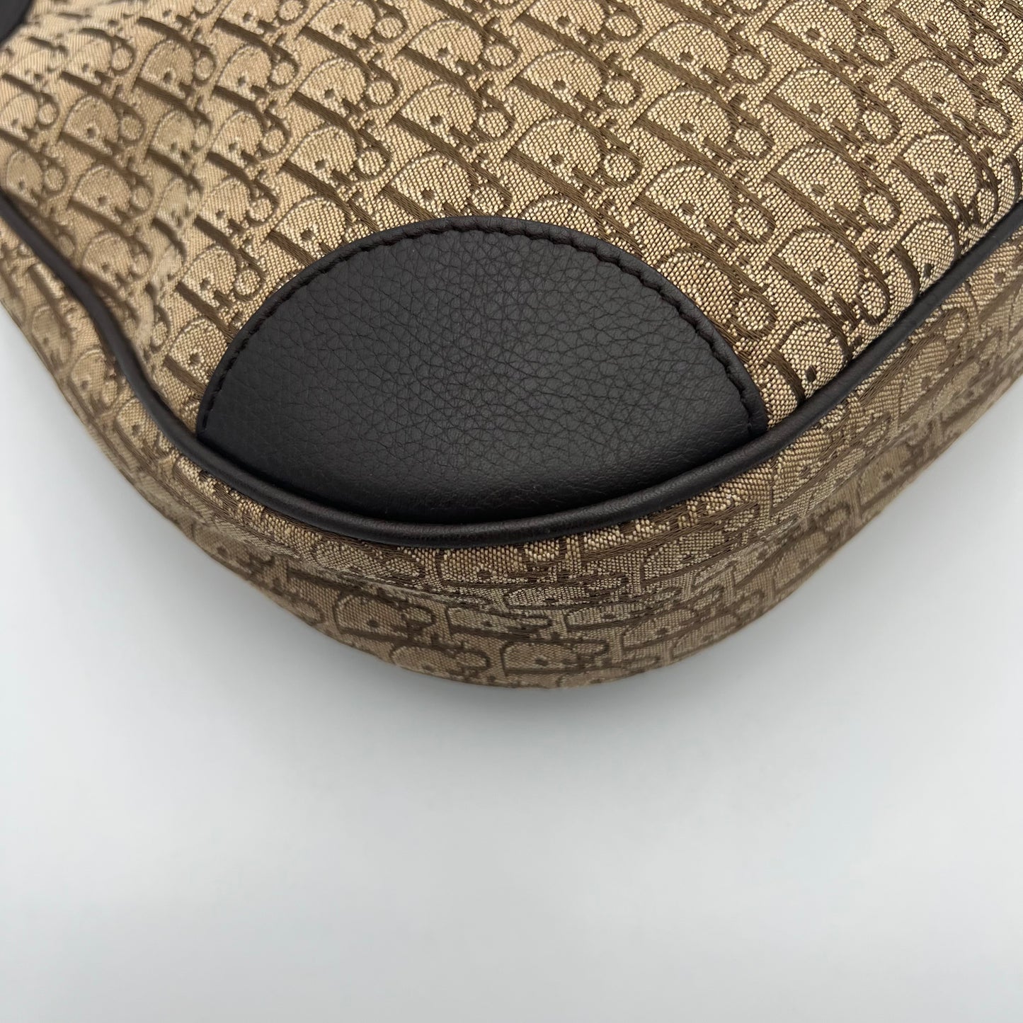 Christian Dior Brown Trotter Canvas and Leather Street Chic Hobo Shoulder Bag