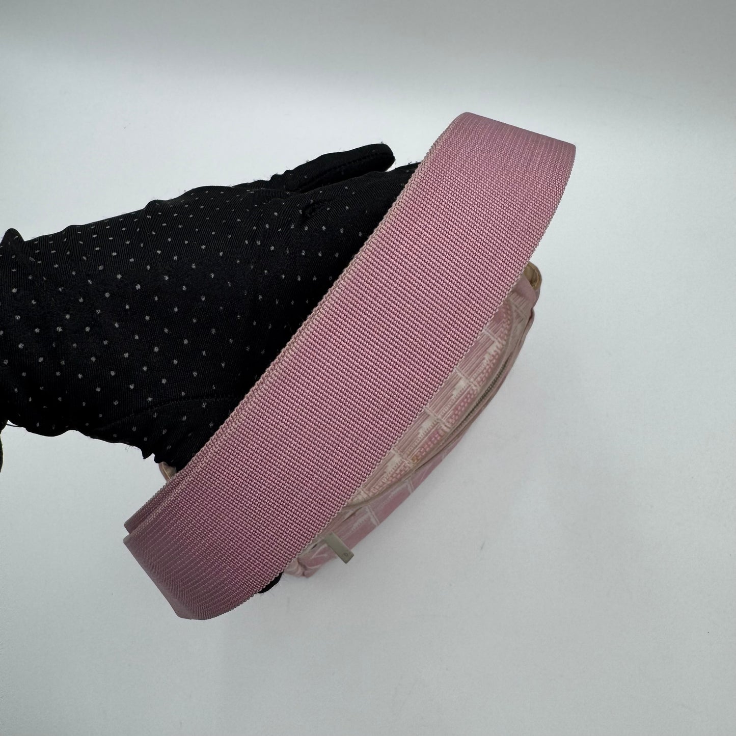 Chanel Pink Travel Line Nylon Vanity Shoulder Sling Bag