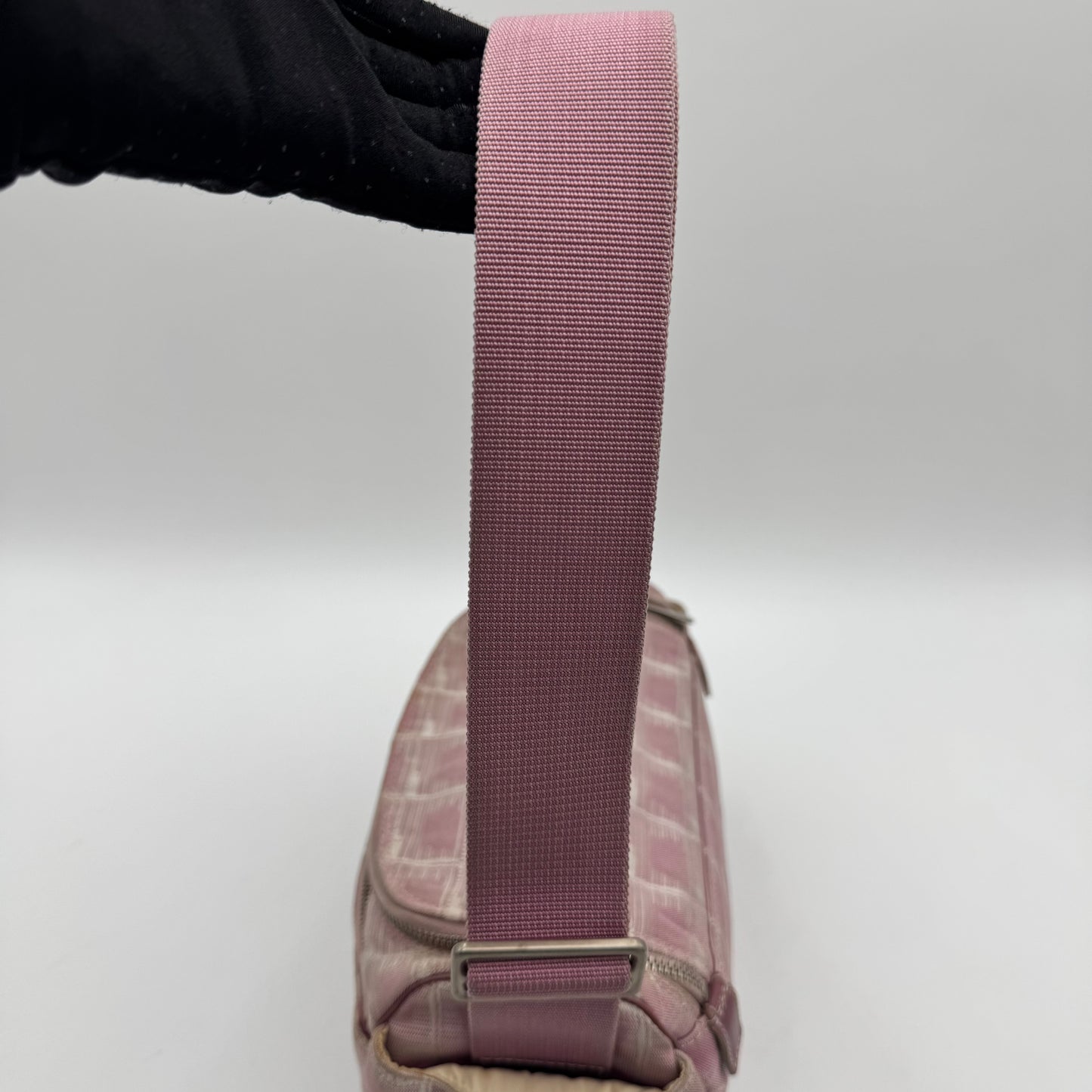 Chanel Pink Travel Line Nylon Vanity Shoulder Sling Bag