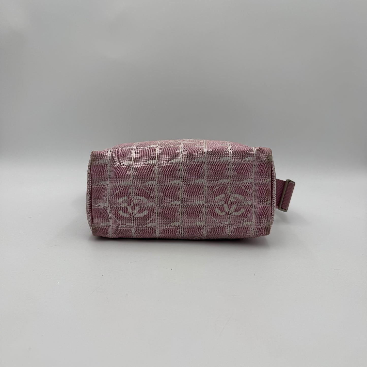 Chanel Pink Travel Line Nylon Vanity Shoulder Sling Bag