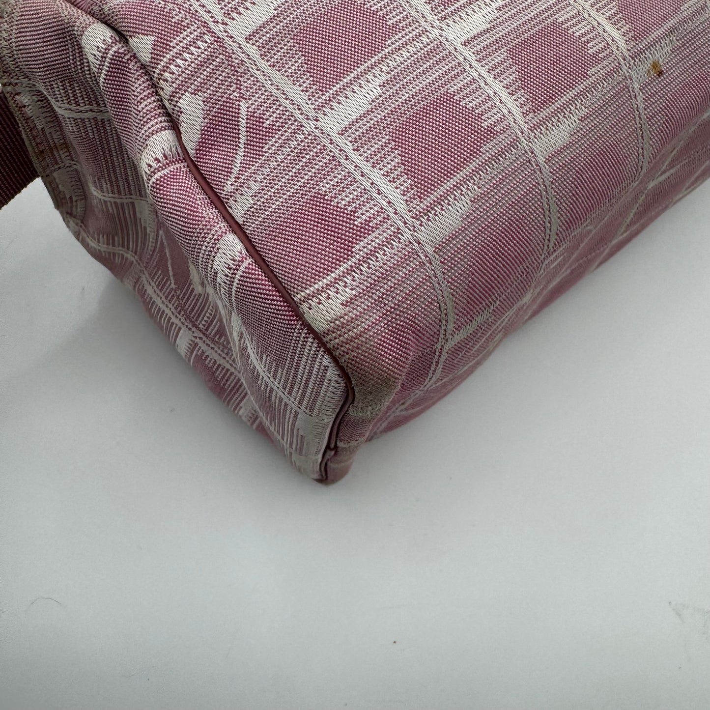 Chanel Pink Travel Line Nylon Vanity Shoulder Sling Bag
