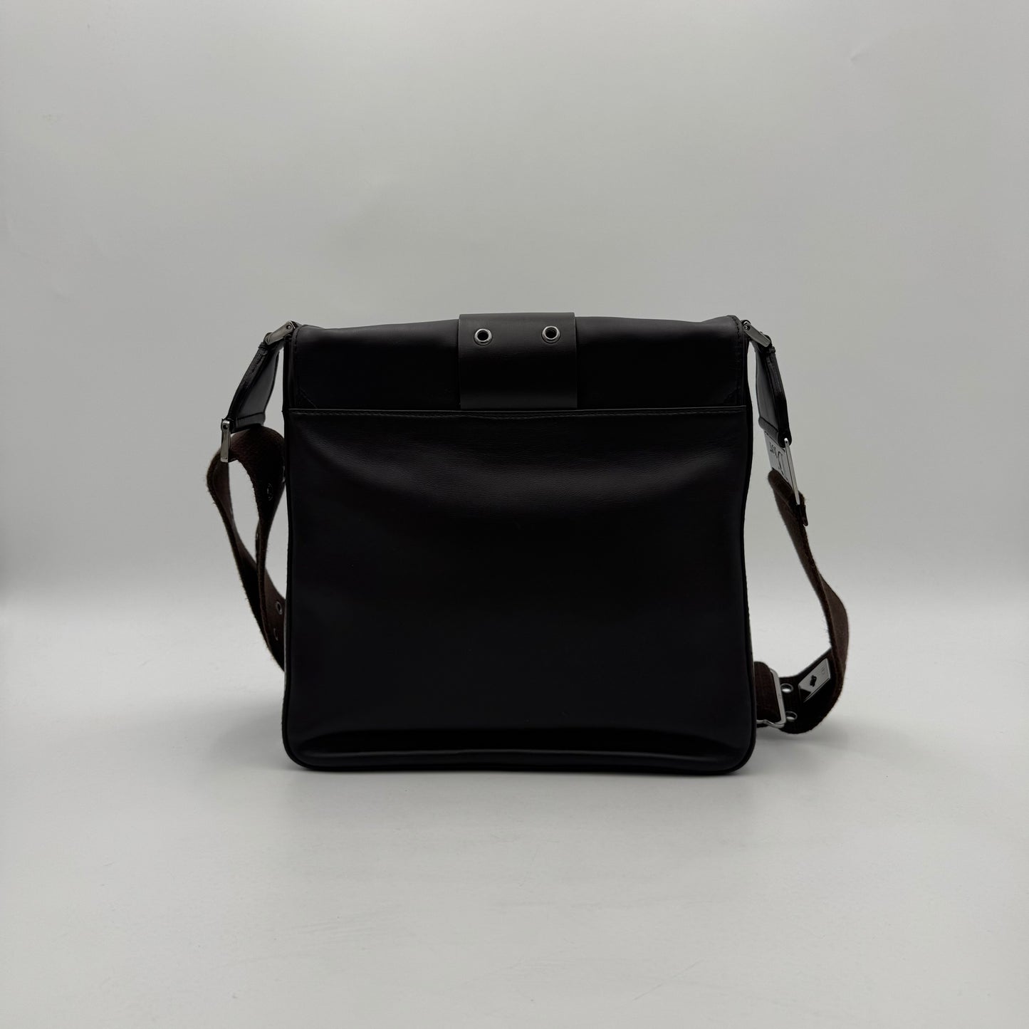 Christian Dior Dark Brown Leather Street Chic Messenger Bag