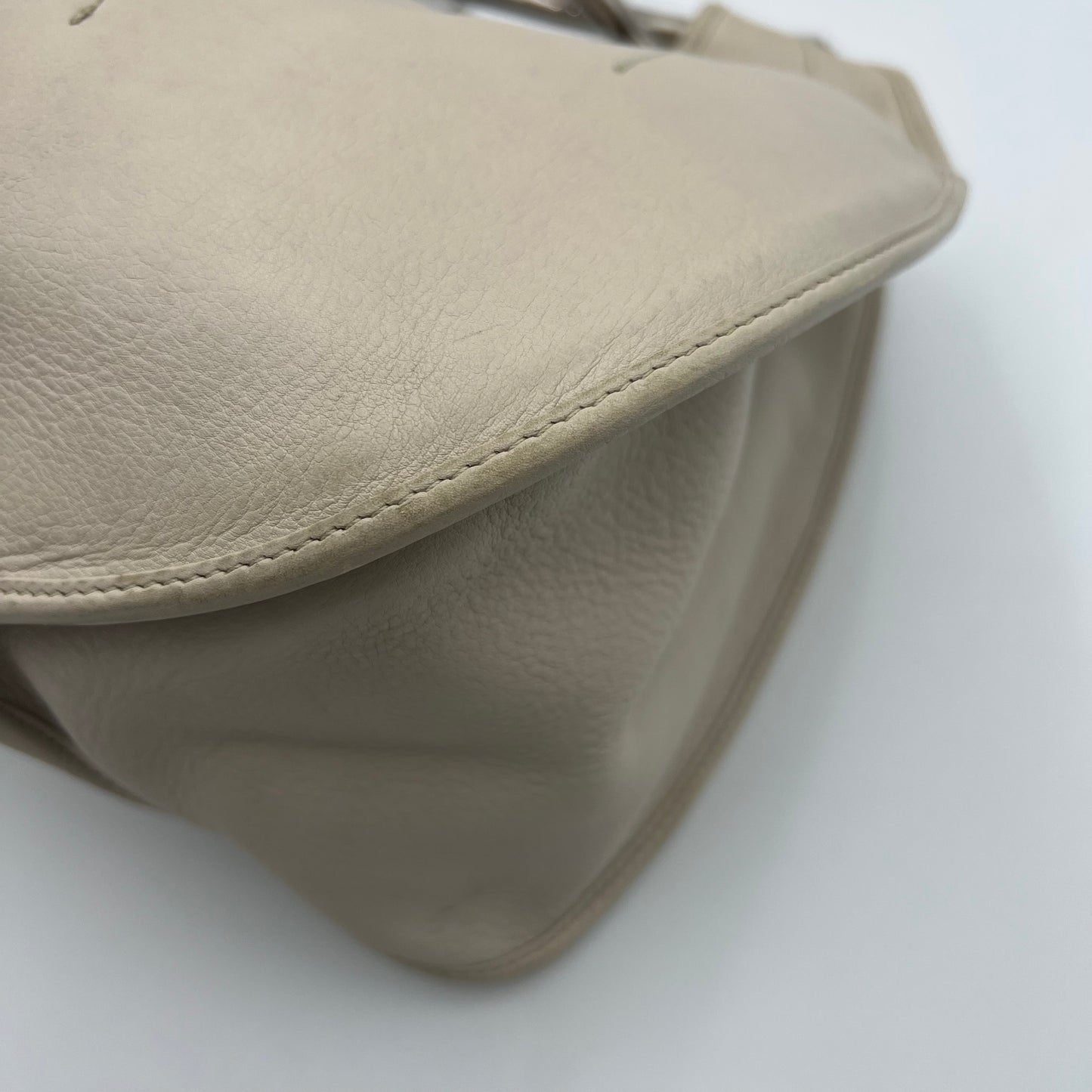 Christian Dior White Leather 61 Hobo Bag