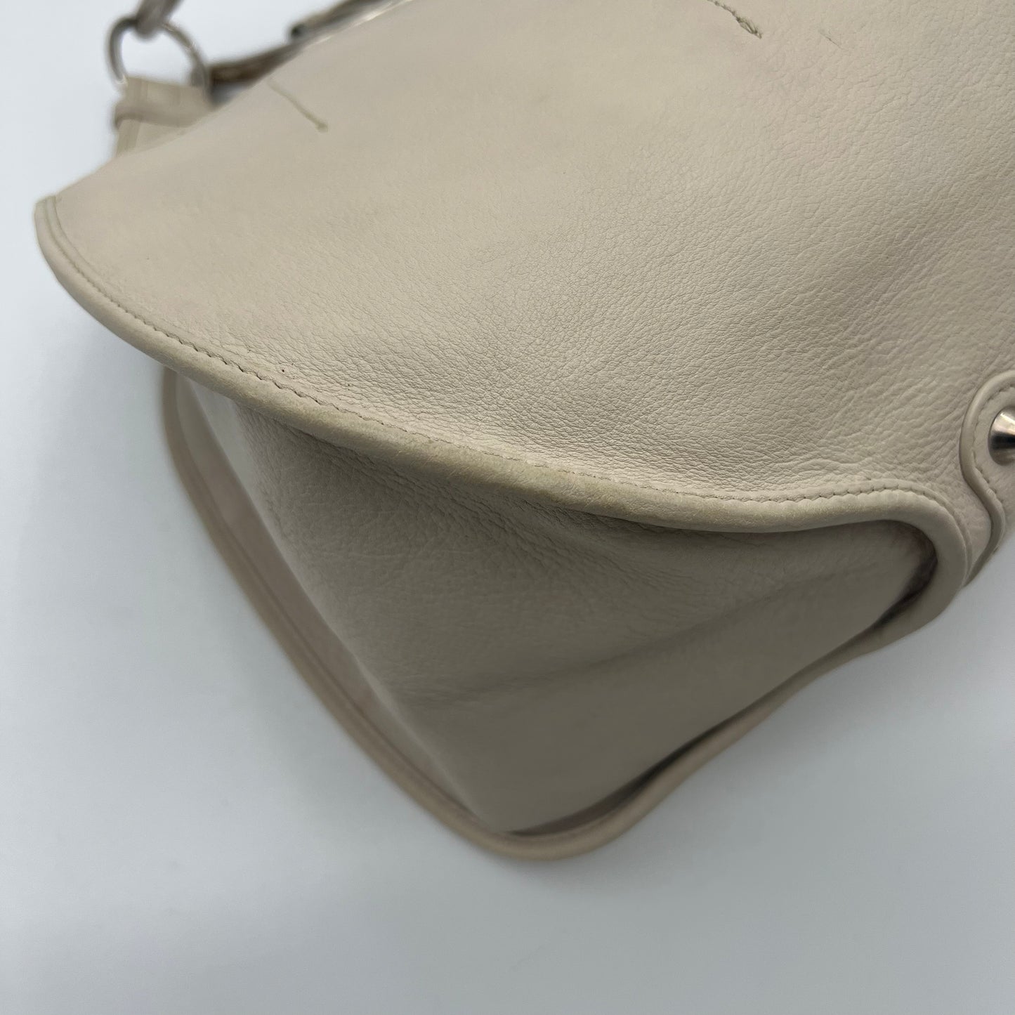 Christian Dior White Leather 61 Hobo Bag