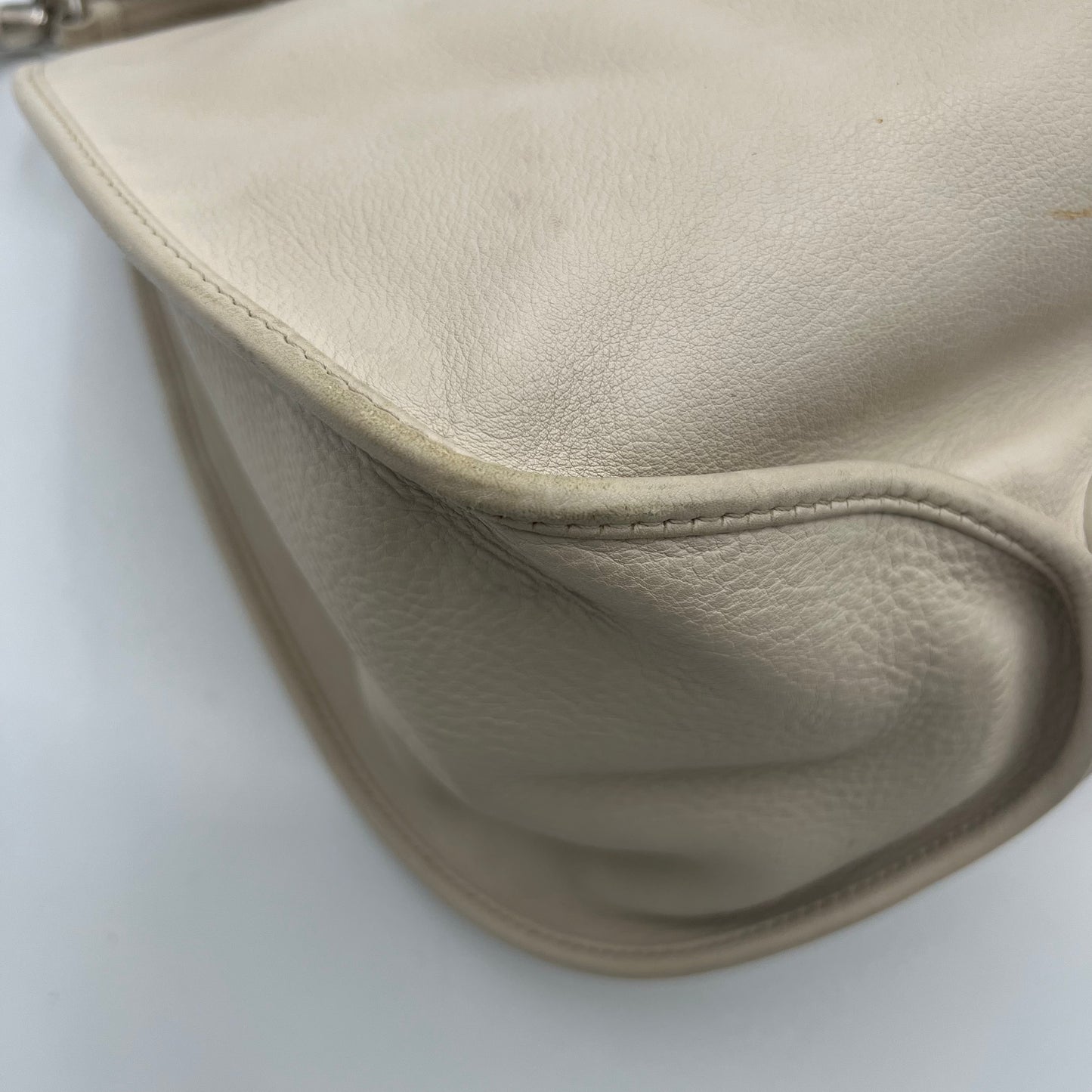Christian Dior White Leather 61 Hobo Bag