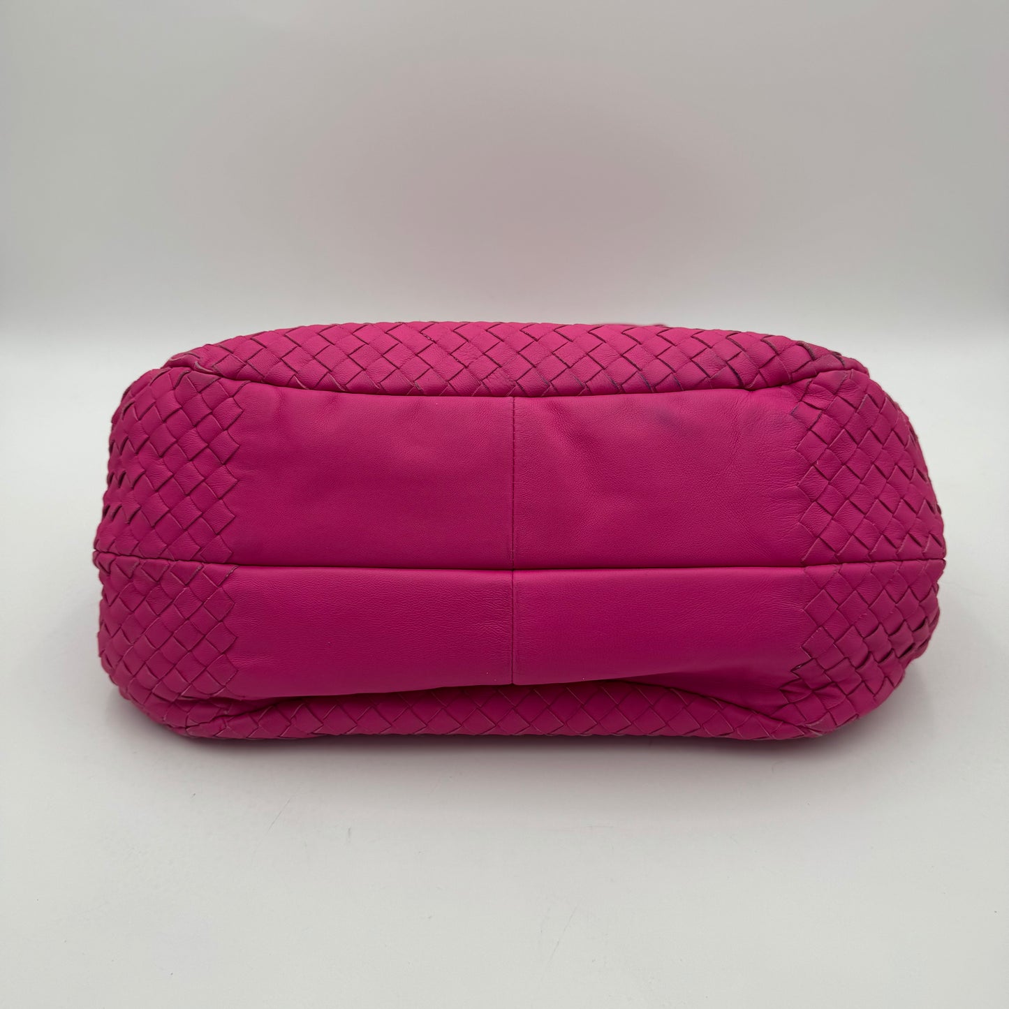 Bottega Veneta Hot Pink Intrecciato Campana Hobo Bag