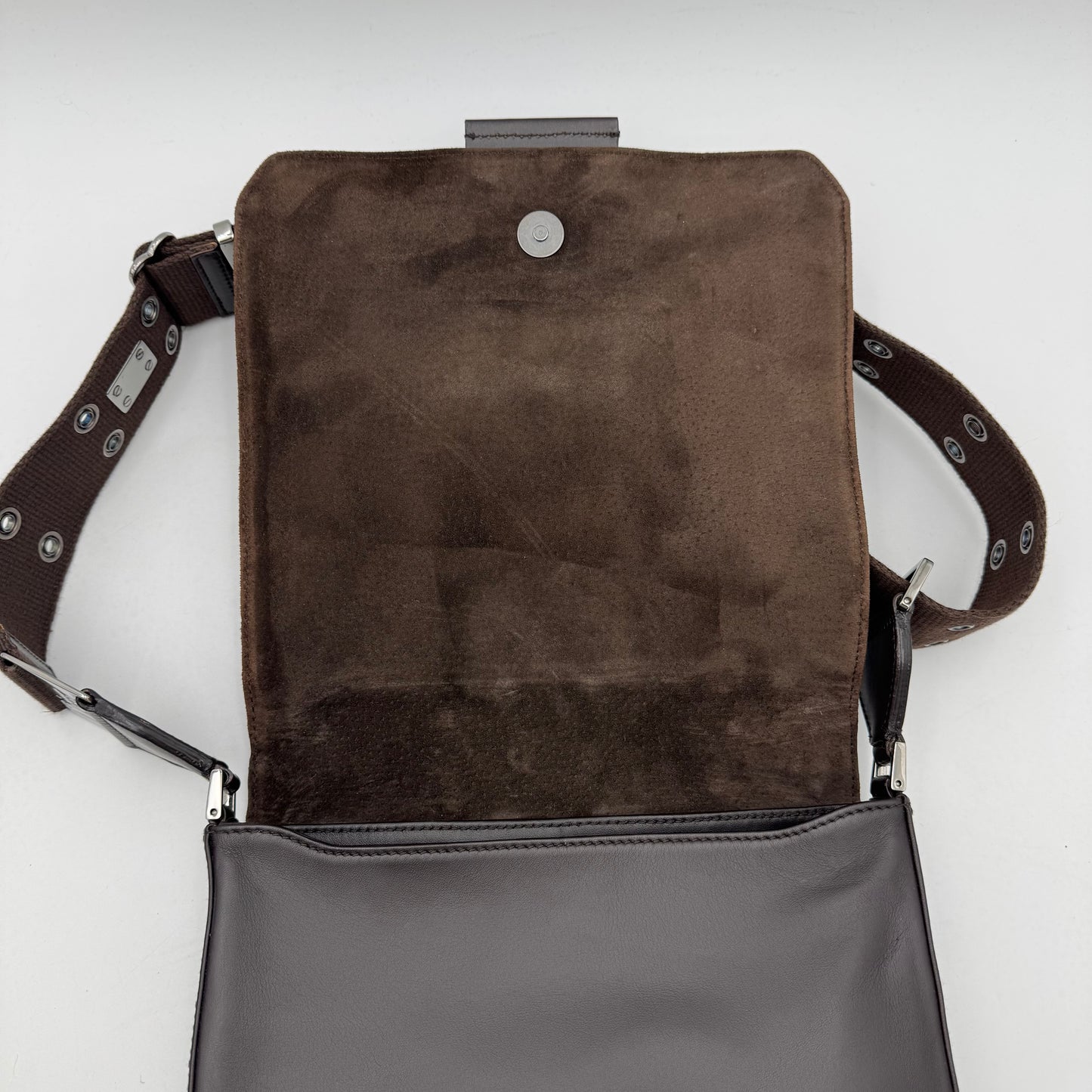 Christian Dior Dark Brown Leather Street Chic Messenger Bag