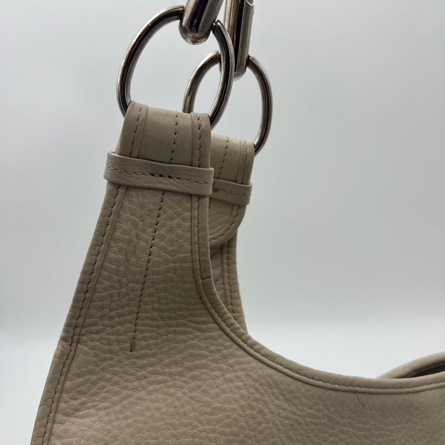 Christian Dior White Leather 61 Hobo Bag
