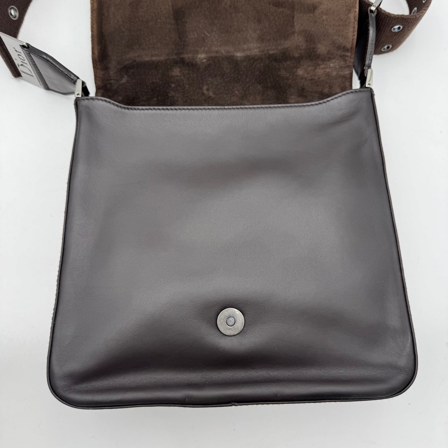 Christian Dior Dark Brown Leather Street Chic Messenger Bag