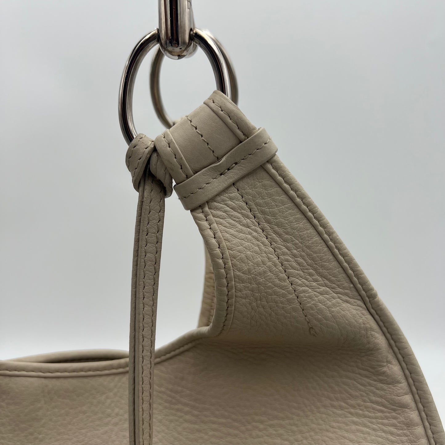 Christian Dior White Leather 61 Hobo Bag