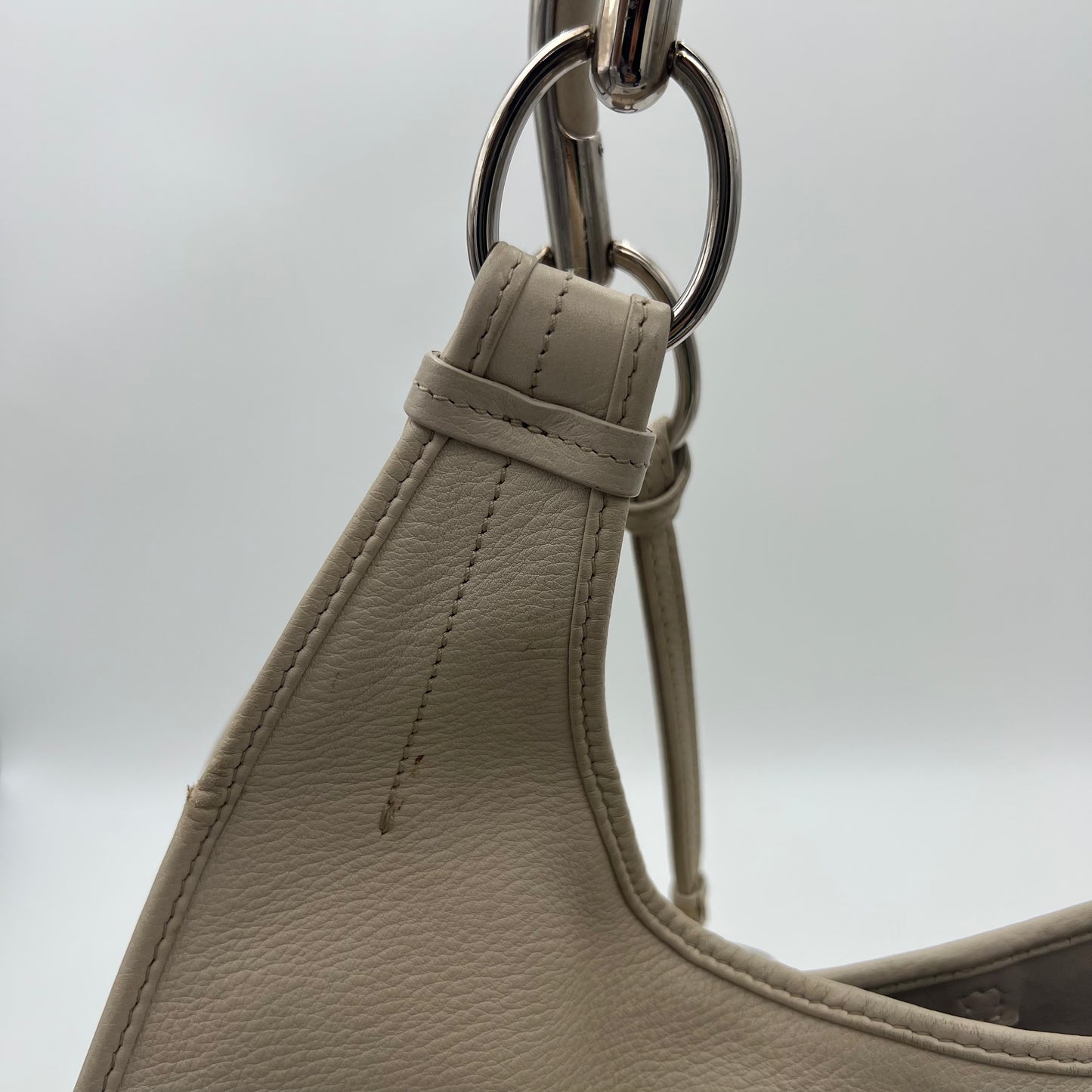 Christian Dior White Leather 61 Hobo Bag